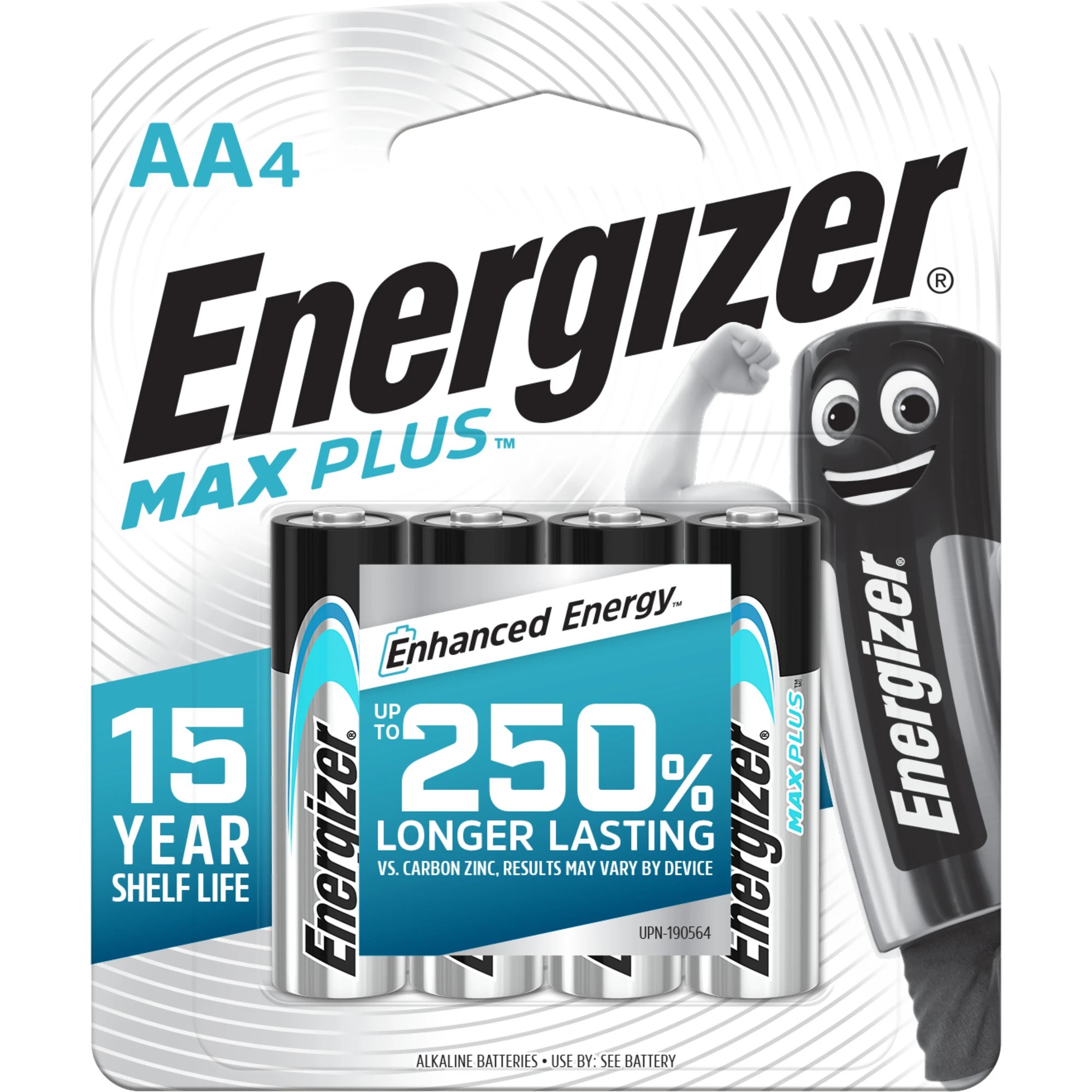 1 4 Pack Energizer Max Plus AA Alkaline Batteries, 1 of 10