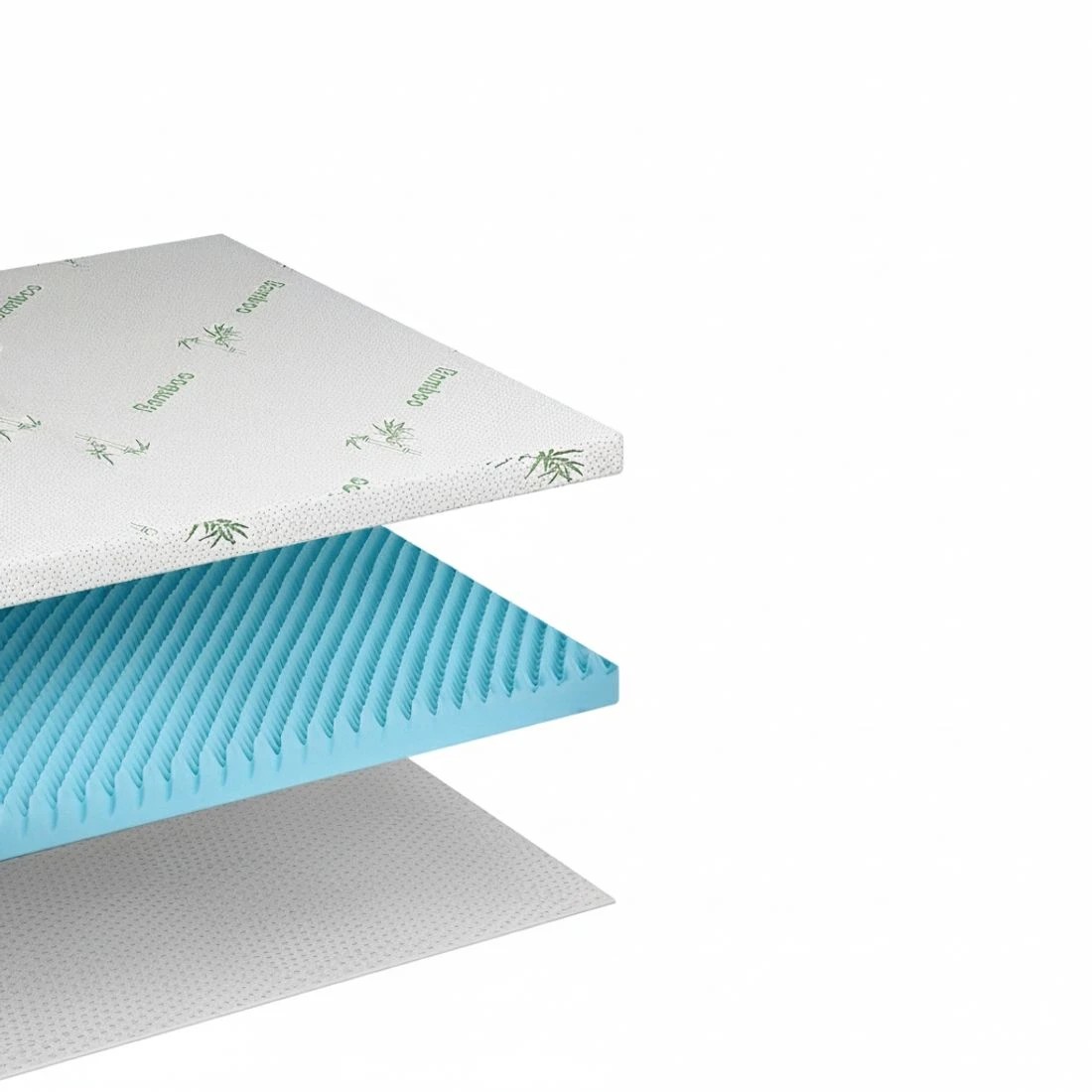 5 Giselle 8cm Memory Foam Mattress Topper Gel Egg Crate Foam Bamboo Queen - Blue, 5 of 9