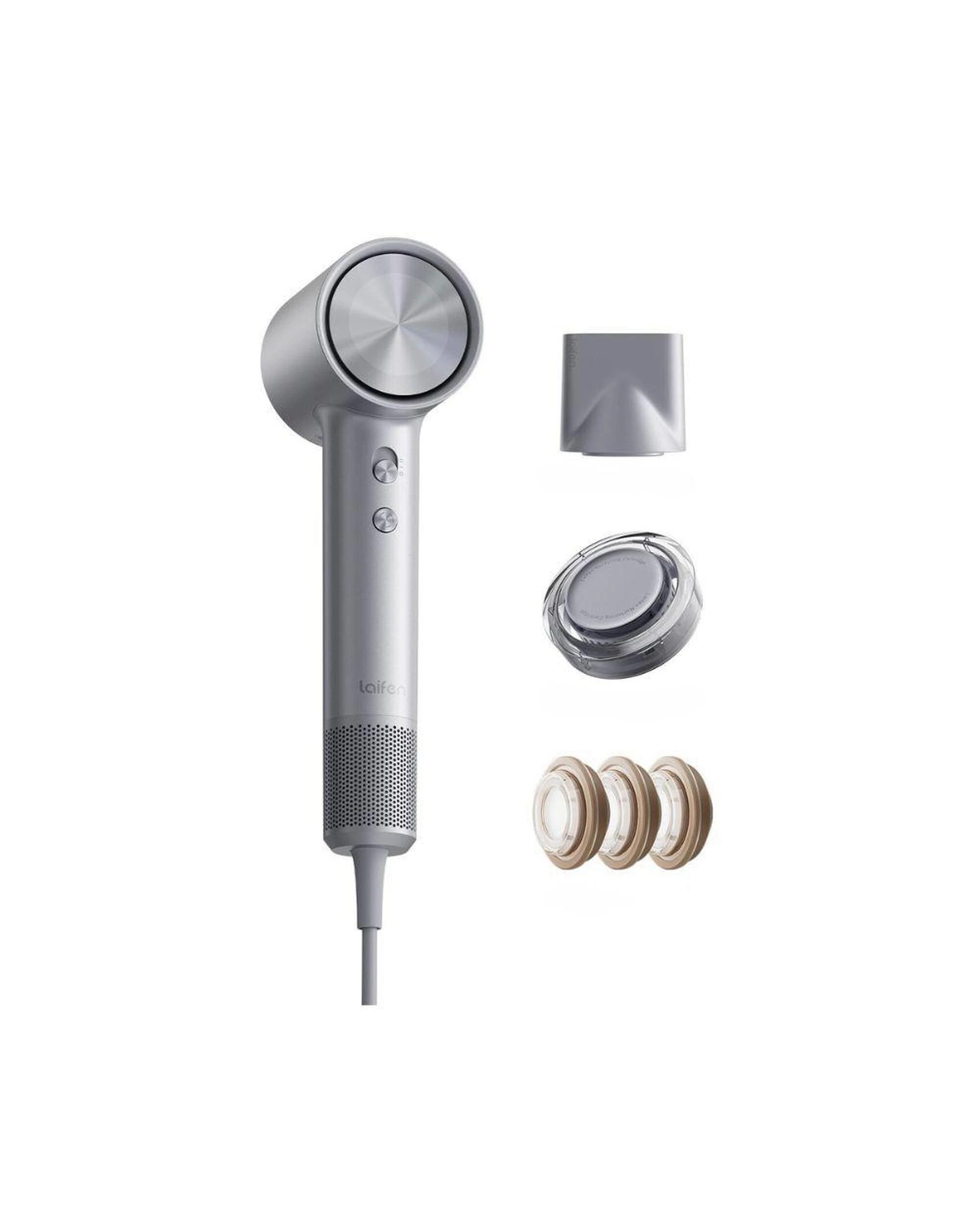 2 Laifen Swift 4 High Speed Hair Dryer with Nozzles and Nourishing Pods Polished Silver, 2 of 3