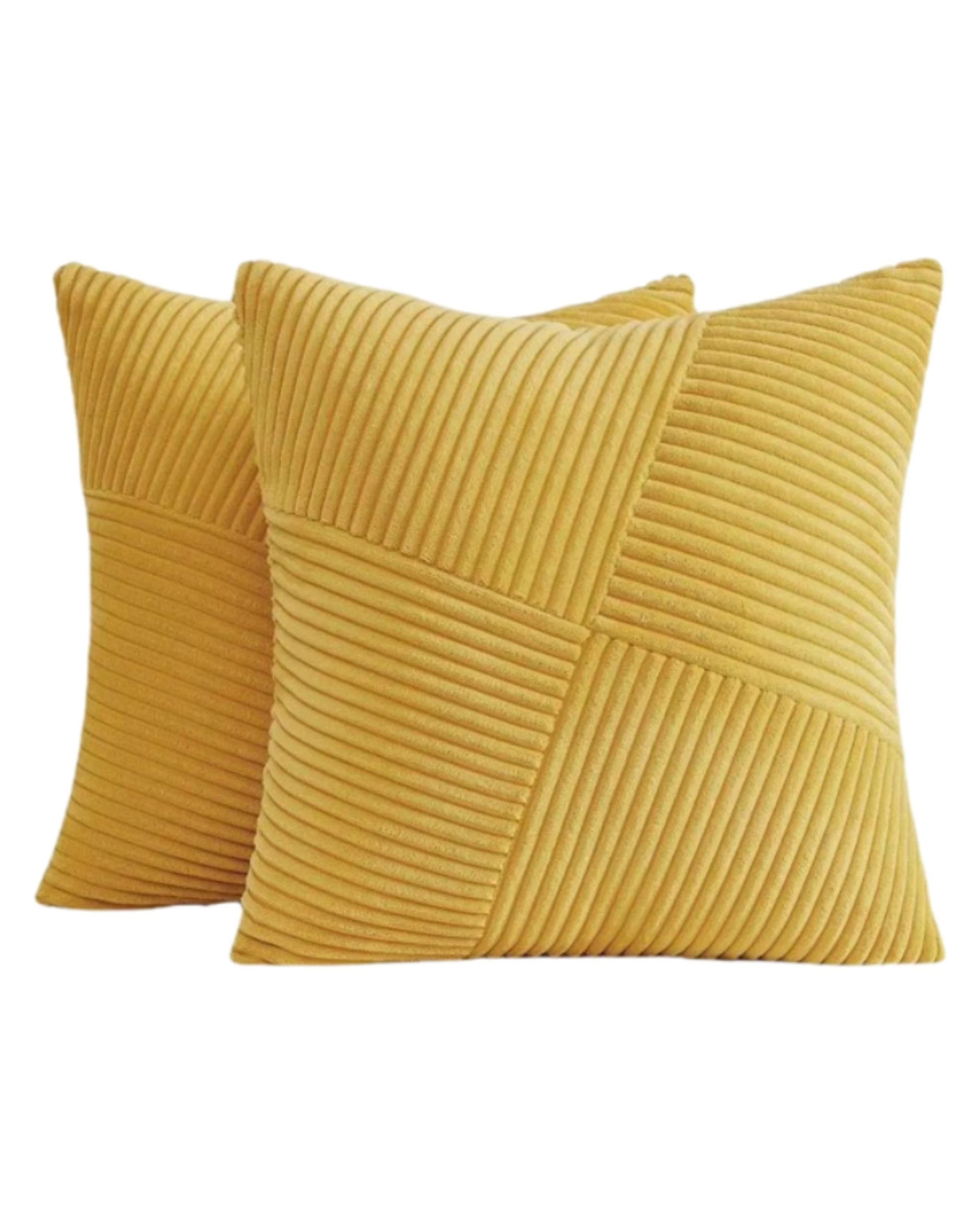 2 Gioia Casa 2-Pack Corduroy Windmill Inspired Cushion Covers 45x45cm - Yellow, 2 of 2