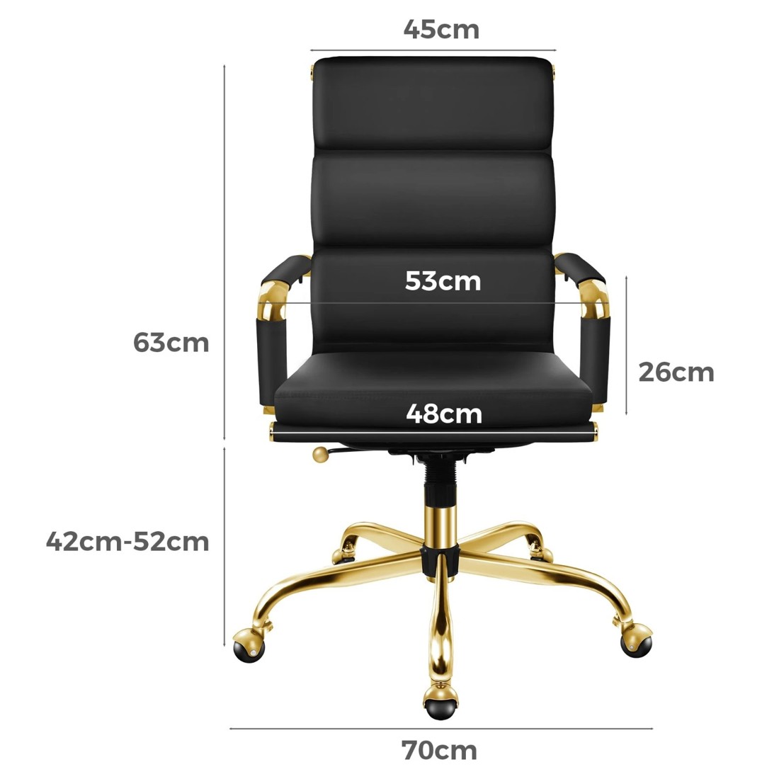 8 Alfordson Office Chair Ergonomic Paddings Executive Computer Work Seat High Back - Black, 8 of 10