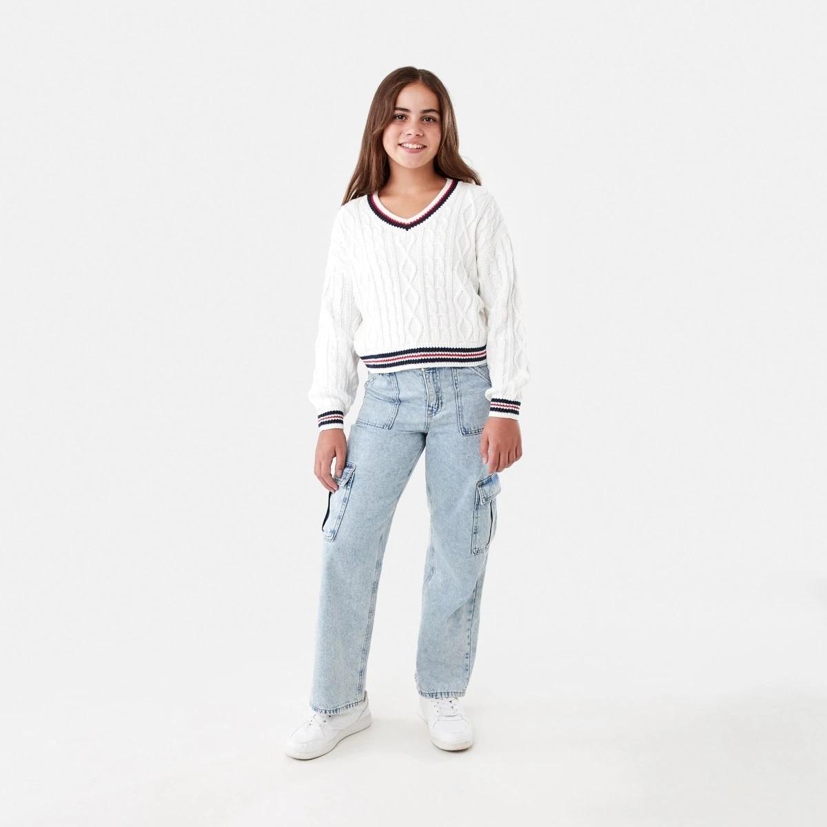 6 Cable Knit Jumper Snw White, 6 of 9