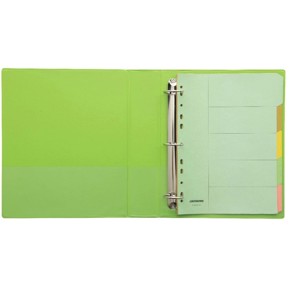 5 J.Burrows Insert Binder A4 3 D-Ring 38mm Green, 5 of 6