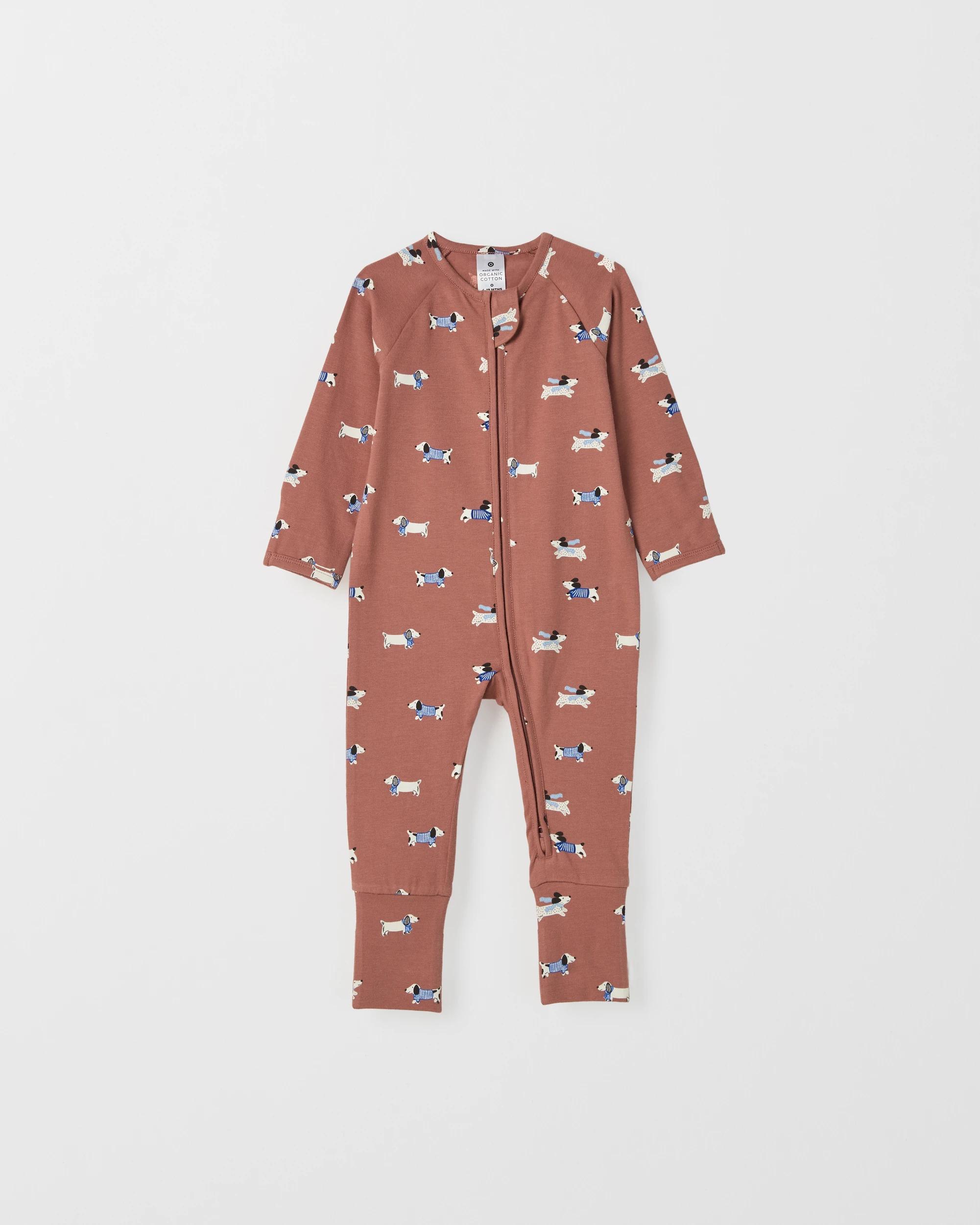 3 Target Baby Baby Organic Cotton Zip Front Footless Coverall SAUSAGE DOG, 3 of 4