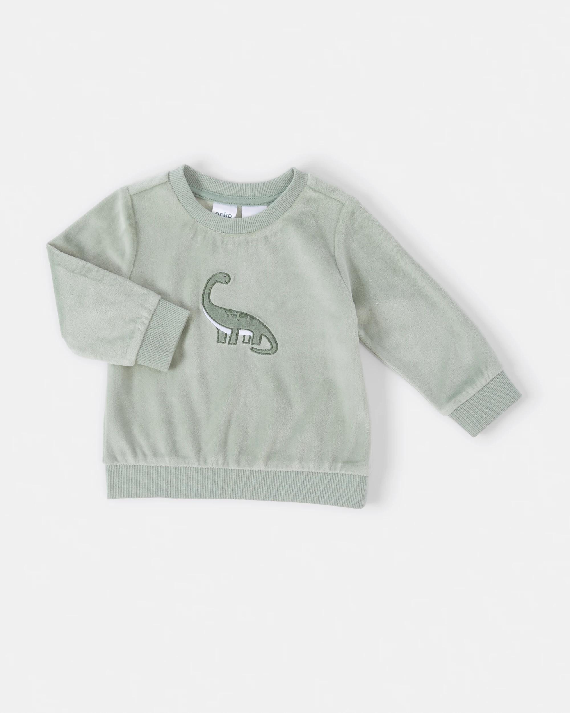 3 Twosie Fleece Pyjama Set Grn Dino, 3 of 7