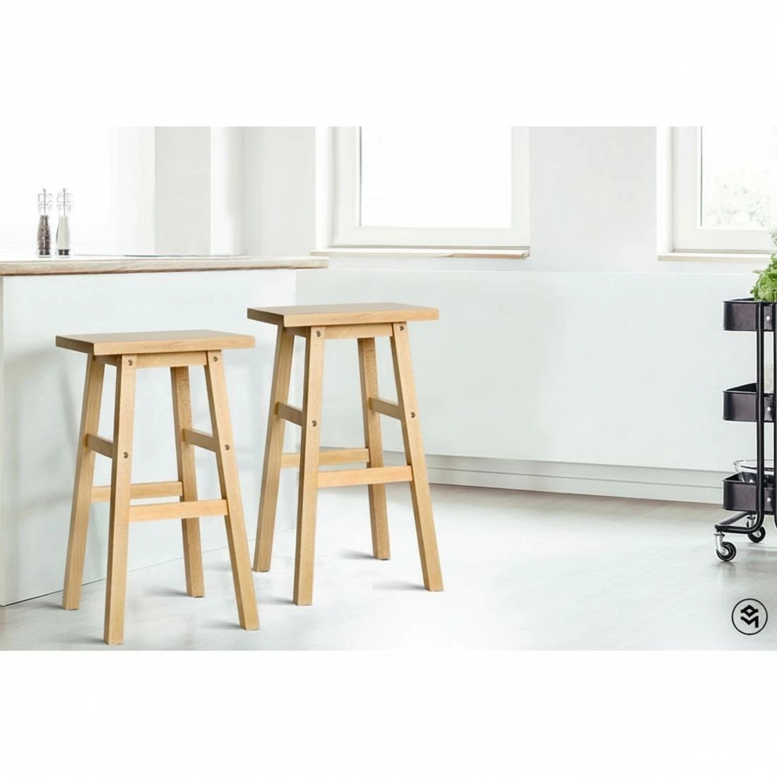 7 Artiss 2x Bar Stools Kitchen Chairs - Brown, 7 of 7