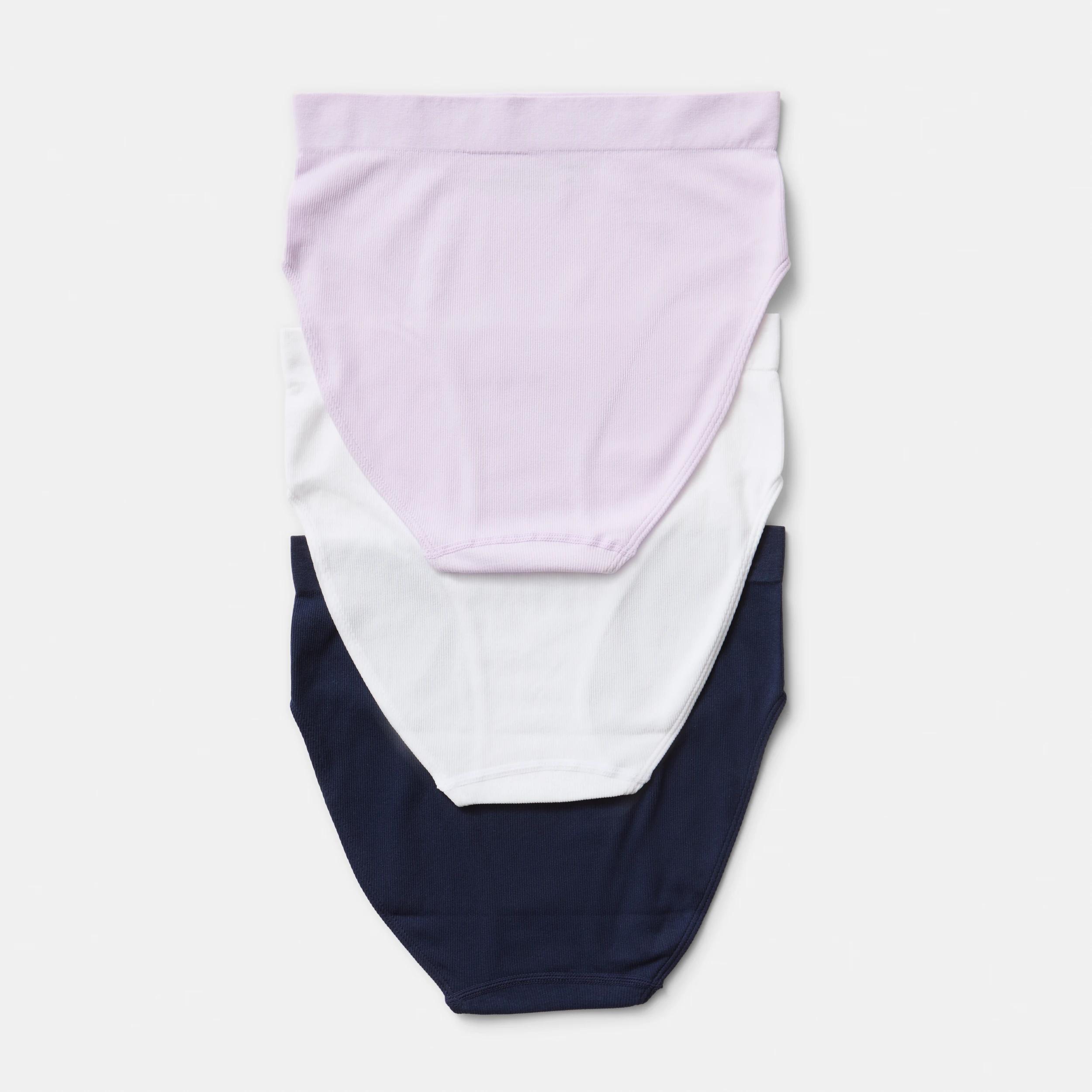 2 3 Pack Rib Seamfree Full Briefs BRIGHT LAVENDER, WHITE, DEEP NAVY, 2 of 3