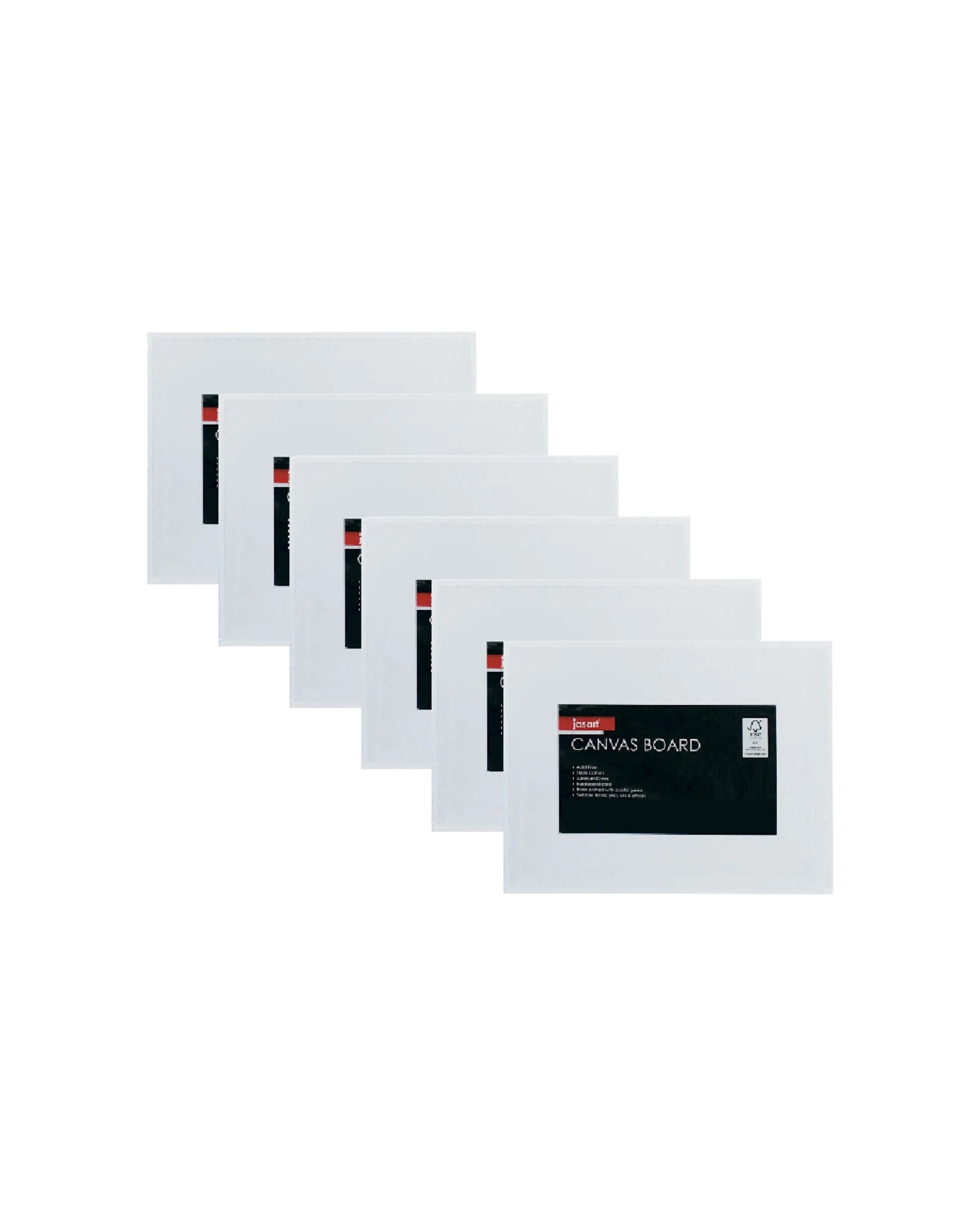 1 Jasart 6PK Studio A4 Cotton Canvas Board Panel 380GSM - White, 1 of 2