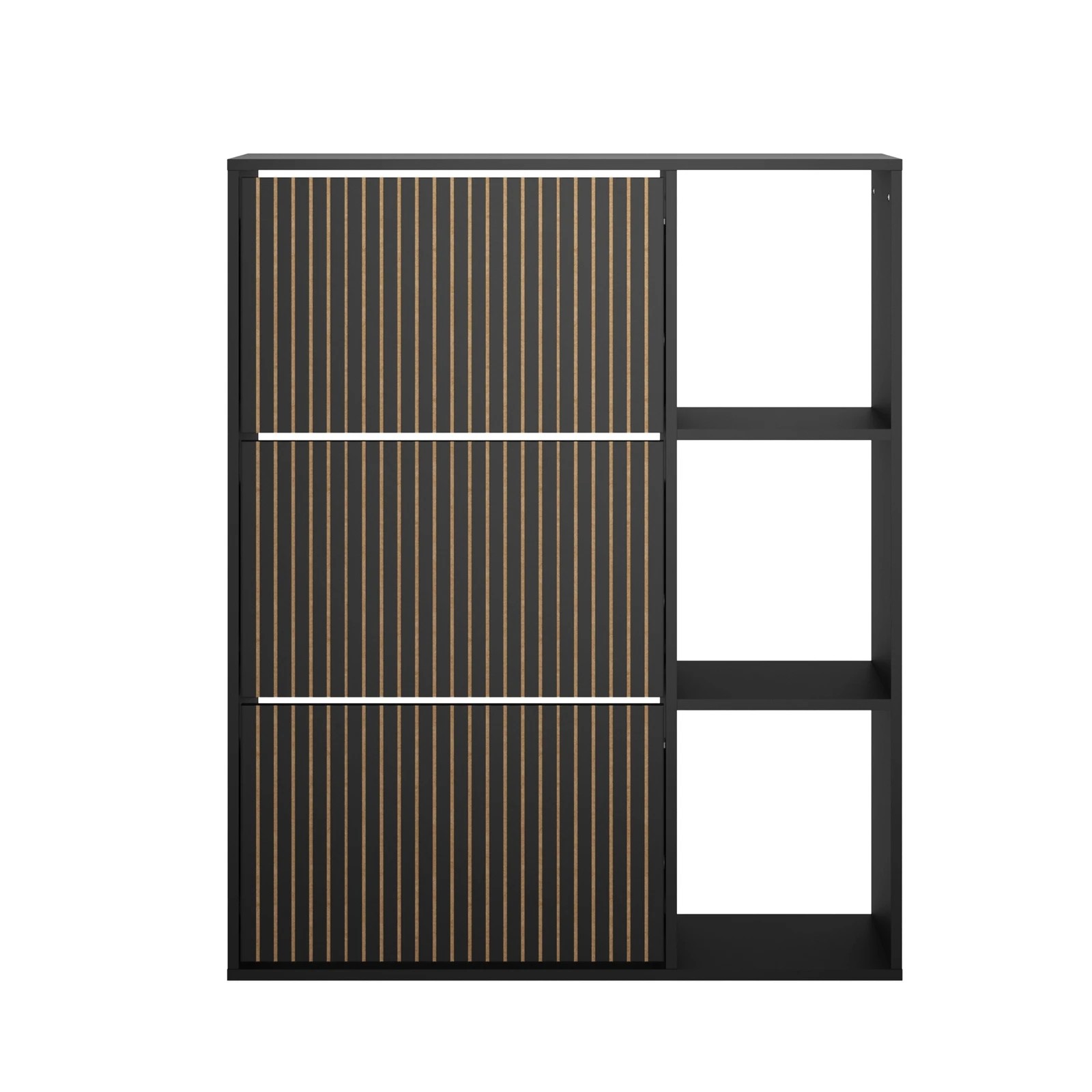 8 Oikiture Shoe Rack Storage Cabinet With Display Shelves Organiser
 - Black, 8 of 9