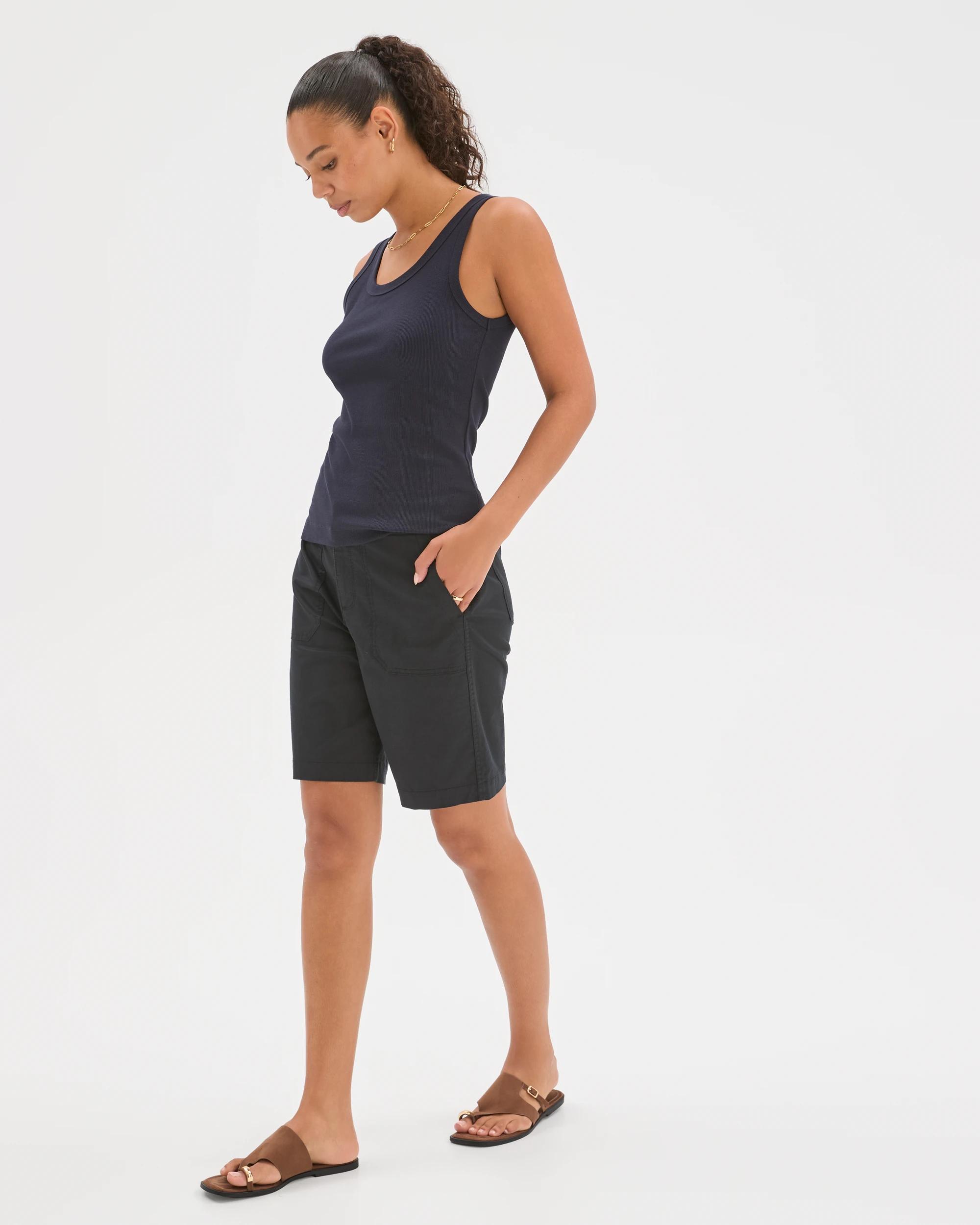 4 Target Woman Rib Waist Shorts BLACK, 4 of 8