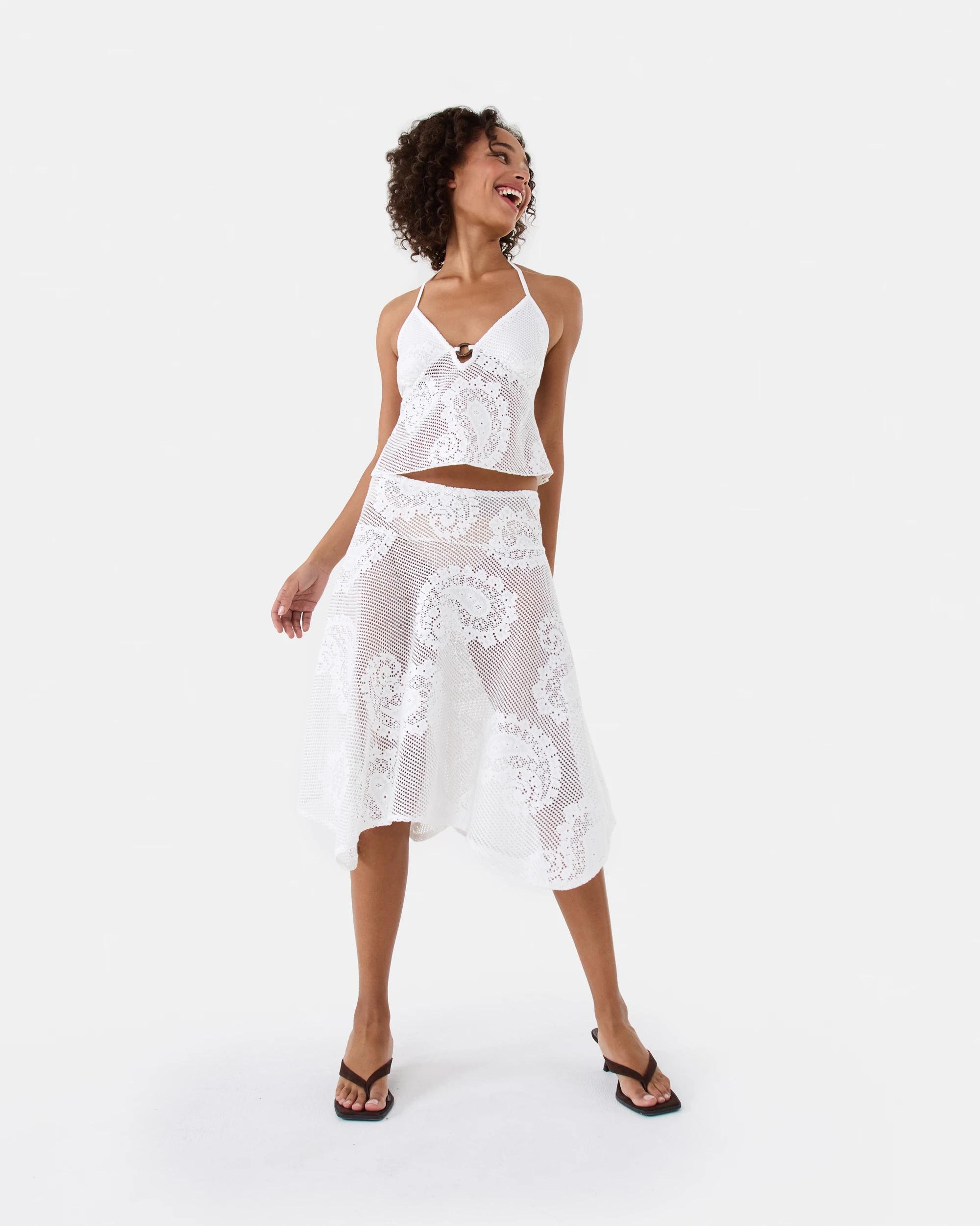 2 Jacquard Lace Skirt White, 2 of 10