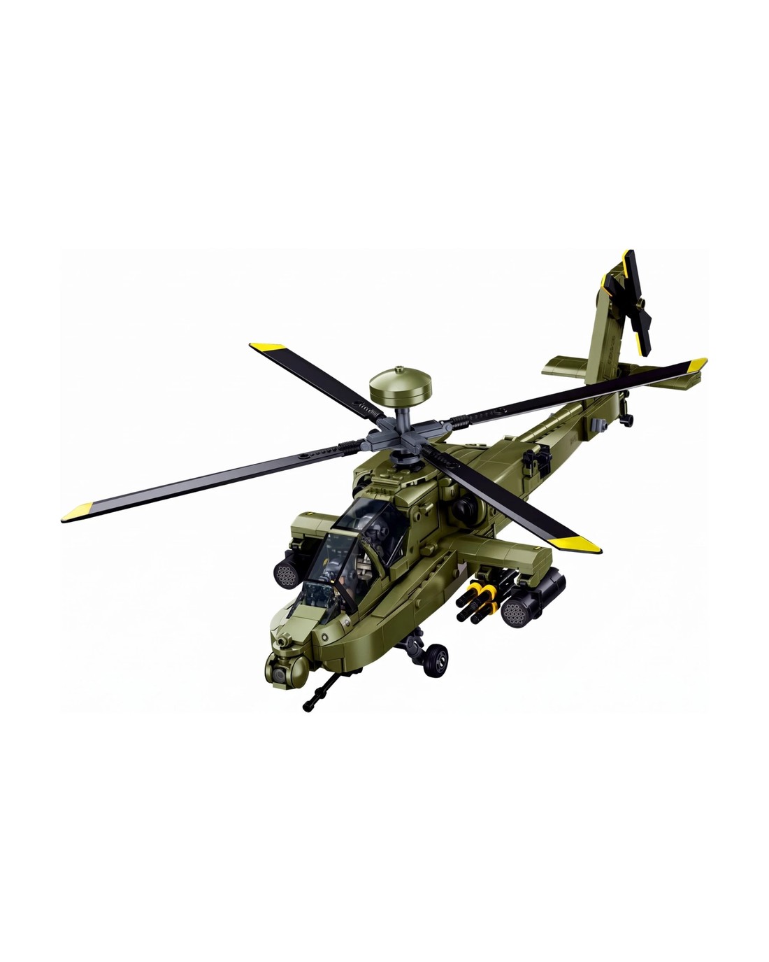 Sluban B1536 Model Kit 1:44 AH-64D Apache Attack Helicopter Chopper ...