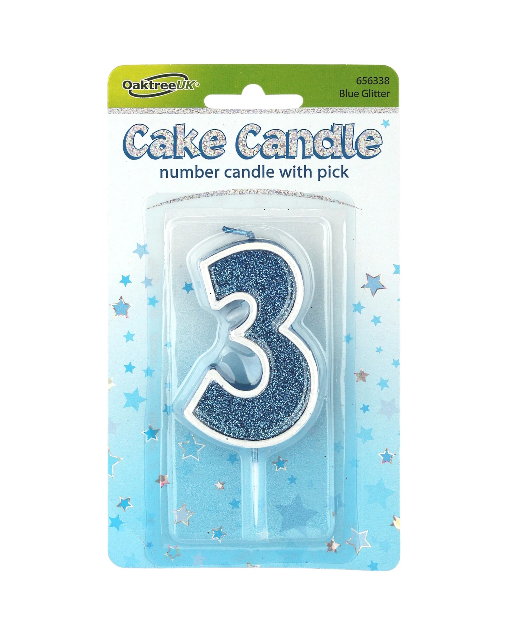 1 Alpen Sparkling Fizz Number 3 Candle - Blue, 1 of 1