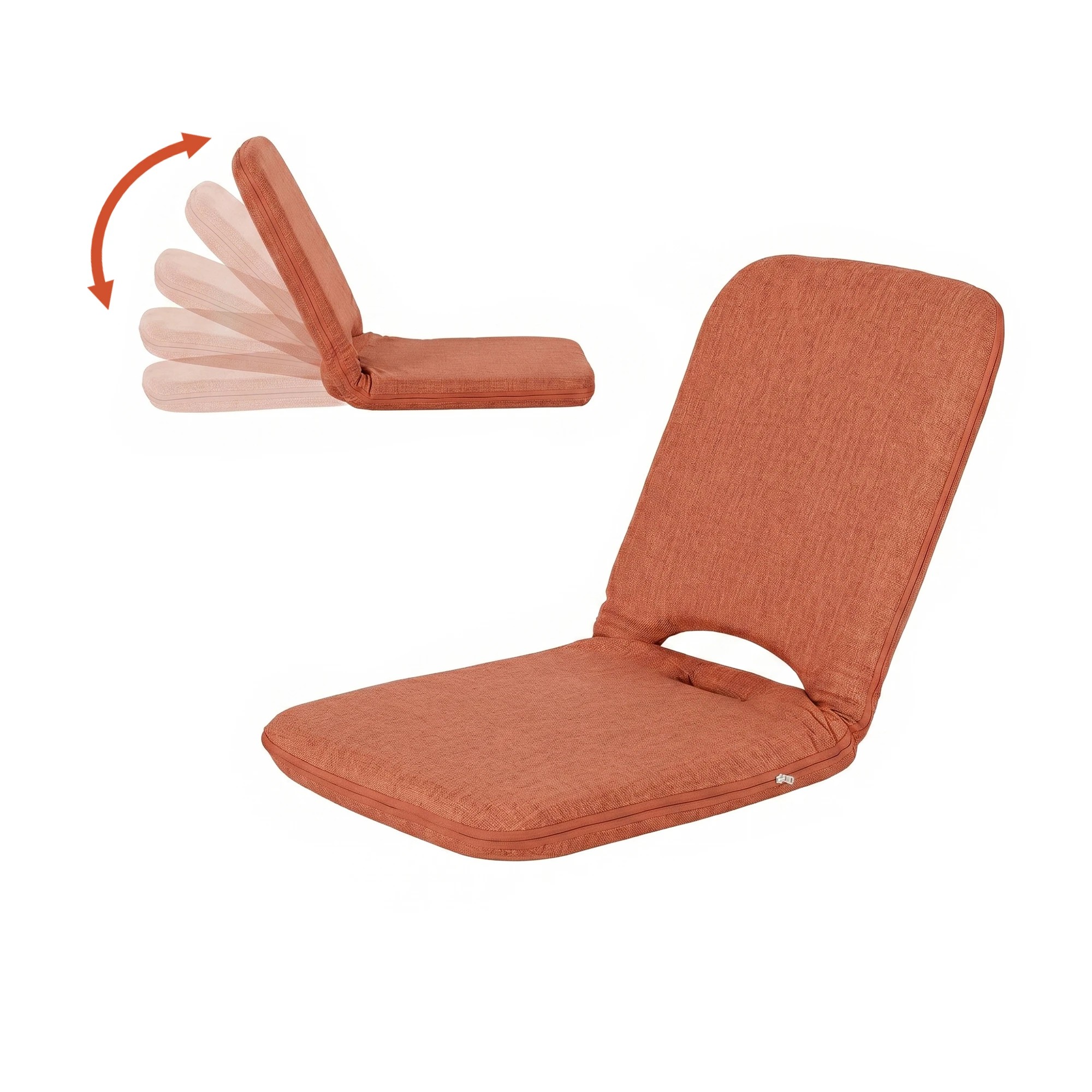 1 Artiss Floor Chair 5 Position Adjustable Lazy Sofa for Living Room Bedroom - Orange, 1 of 7