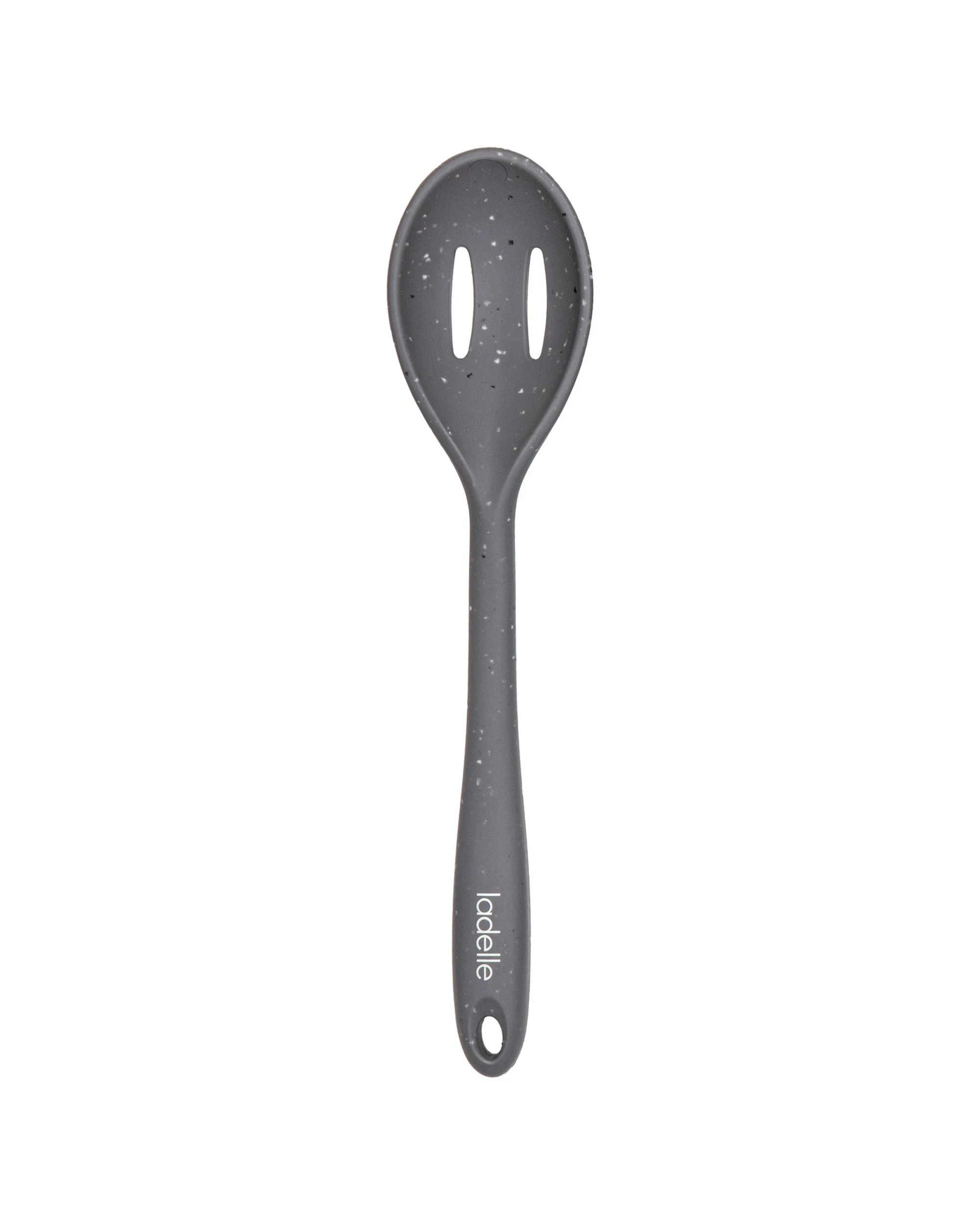1 Ladelle Craft Silicone Slotted Spoon Cooking & Serving Utensil - Grey, 1 of 1