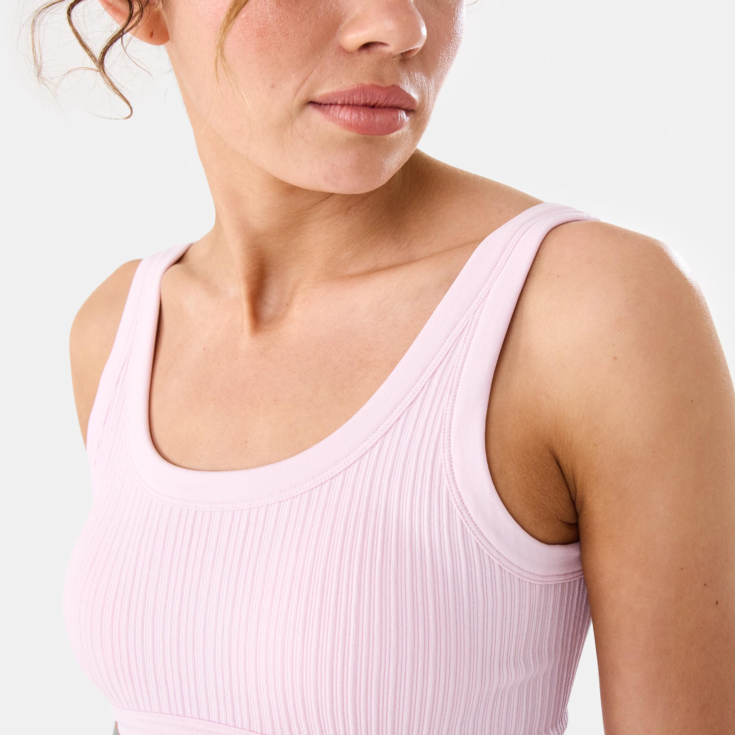 6 Active Womens Seamfree Rib Crop Top AURA PINK, 6 of 7