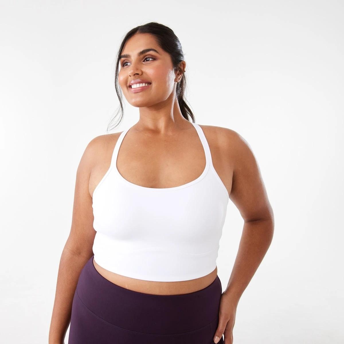 3 Active Womens Moulded Crop Top WHITE, 3 of 10