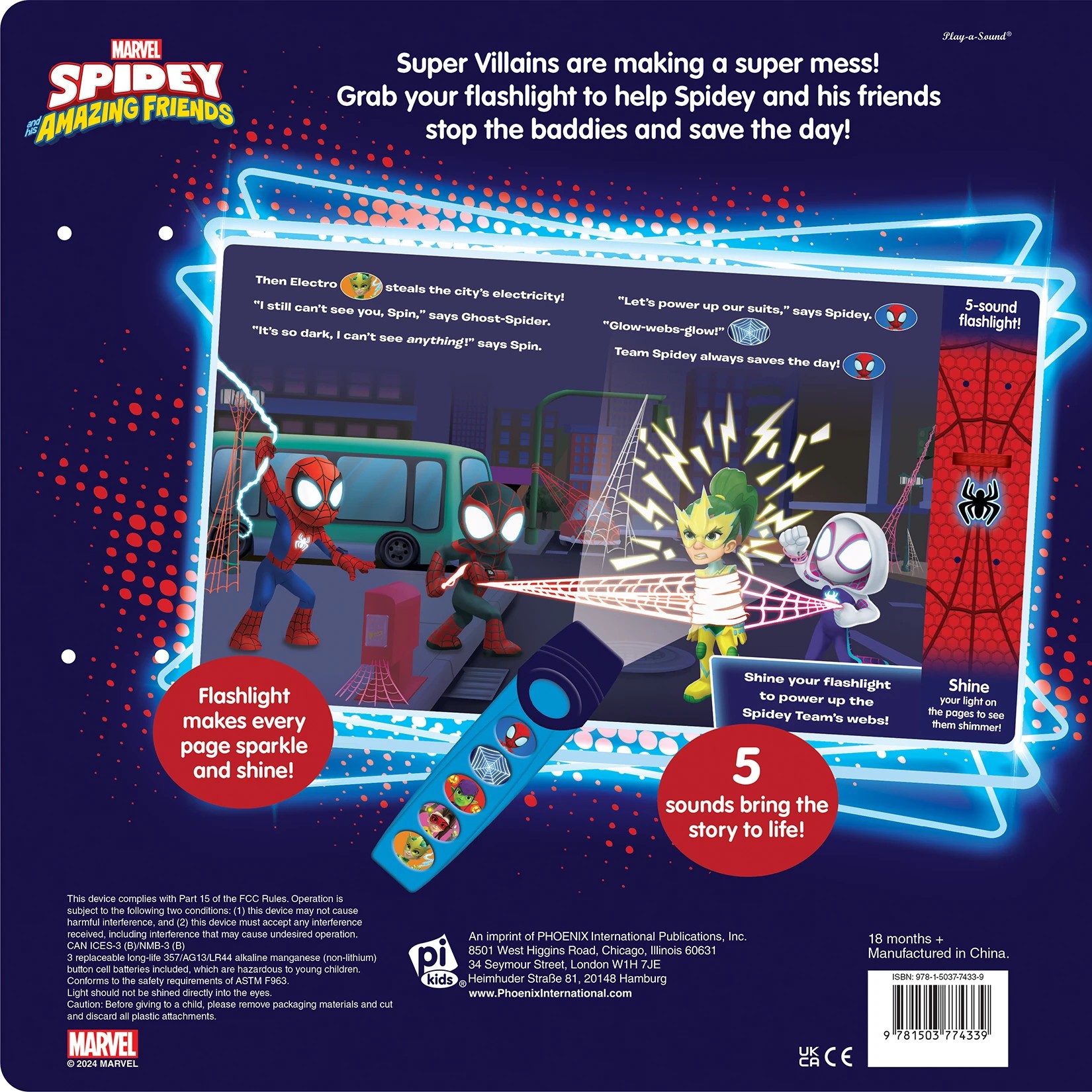 2 Disney Junior Marvel Spidey and his Amazing Friends Glow Spidey Glow! Flashlight Adventure Book, 2 of 6