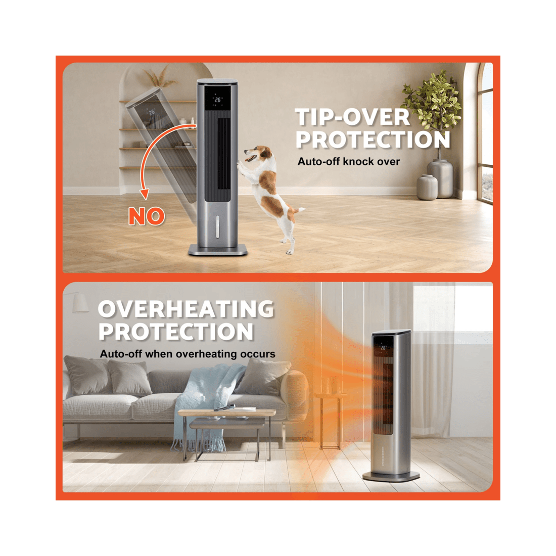 4 Advwin 2 In 1 Cooler & Heater, 3.5l Air Conditioner Fan With 2 Ice Box, 3 Wind Speeds, Tip-over And Overheat Protection, 4 of 7