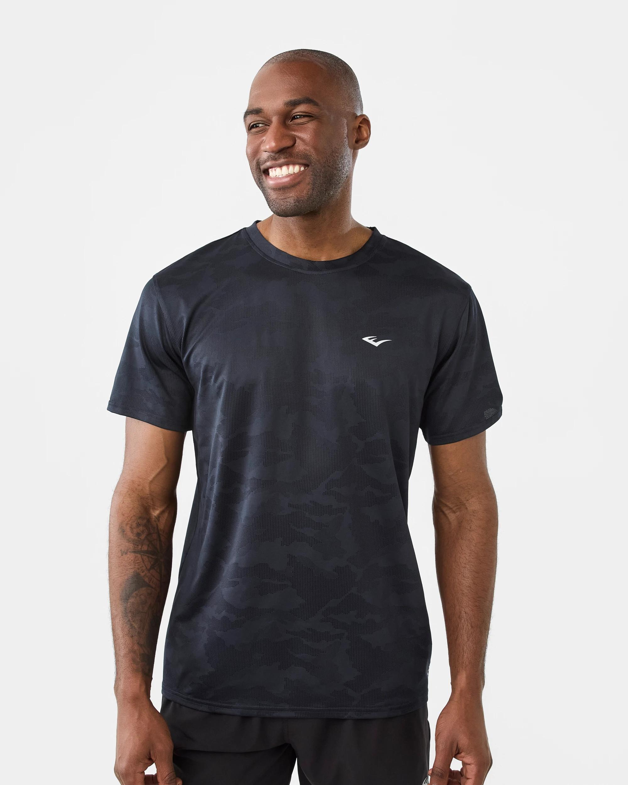 1 Everlast Mens Evertech Jaquard Training T-shirt Indigocamo, 1 of 8