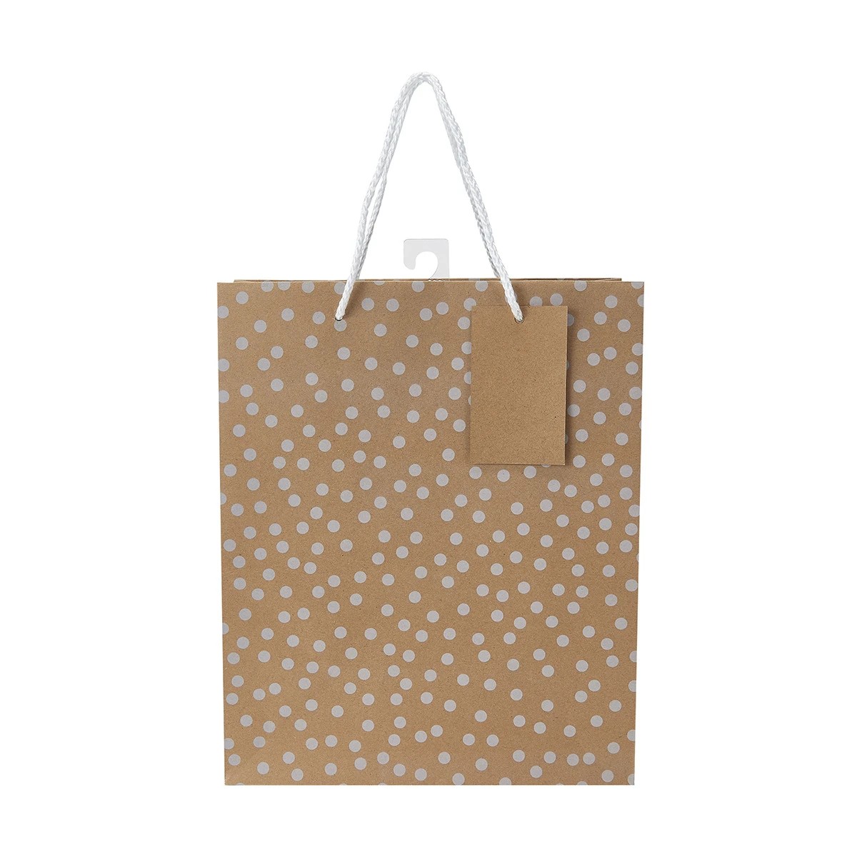 2 Kraft White Dot Gift Bag - Large, 2 of 8