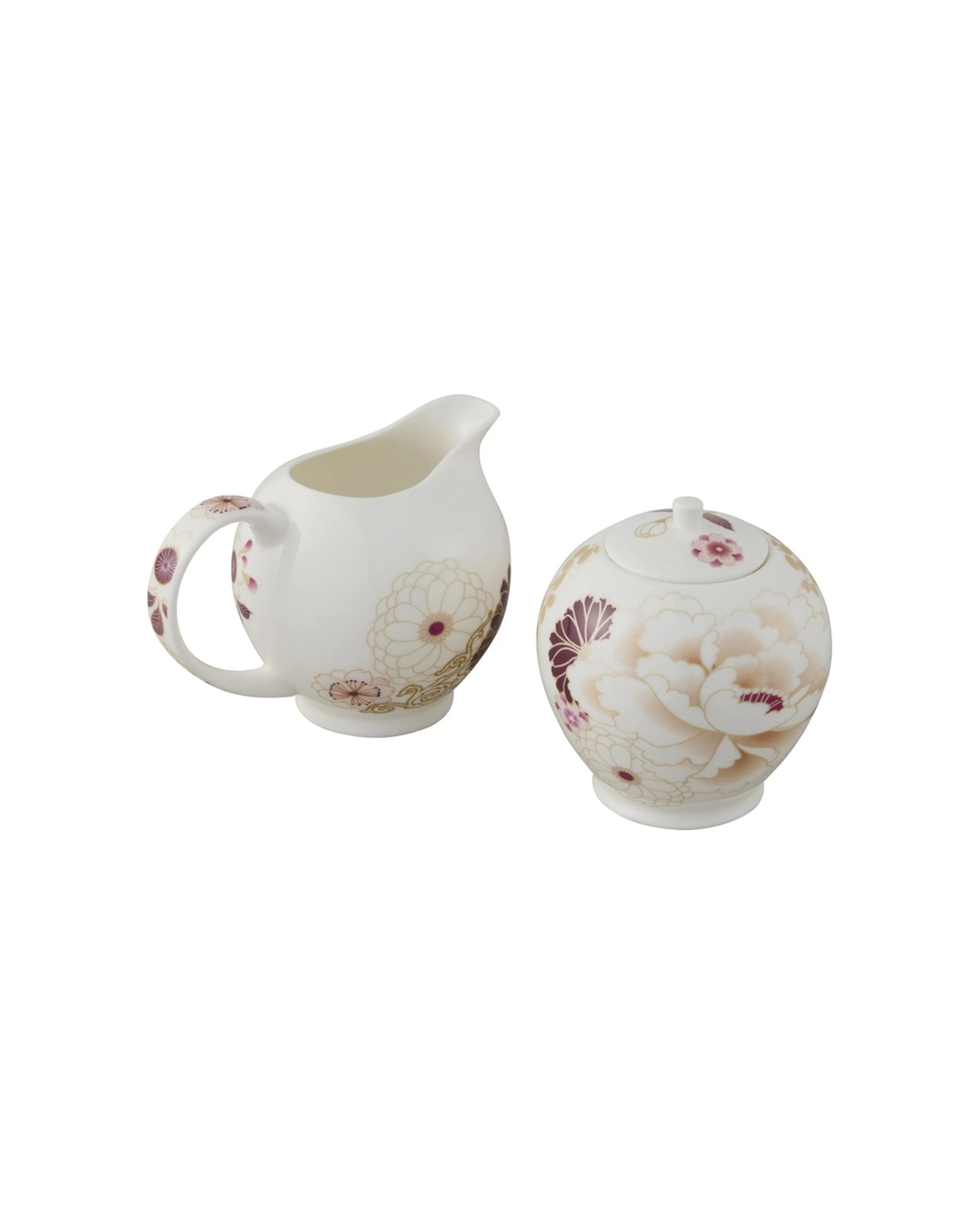 2 Maxwell And Williams Sugar Creamer Set Kimono Fine Bone China Gift Boxed - Multi, 2 of 3