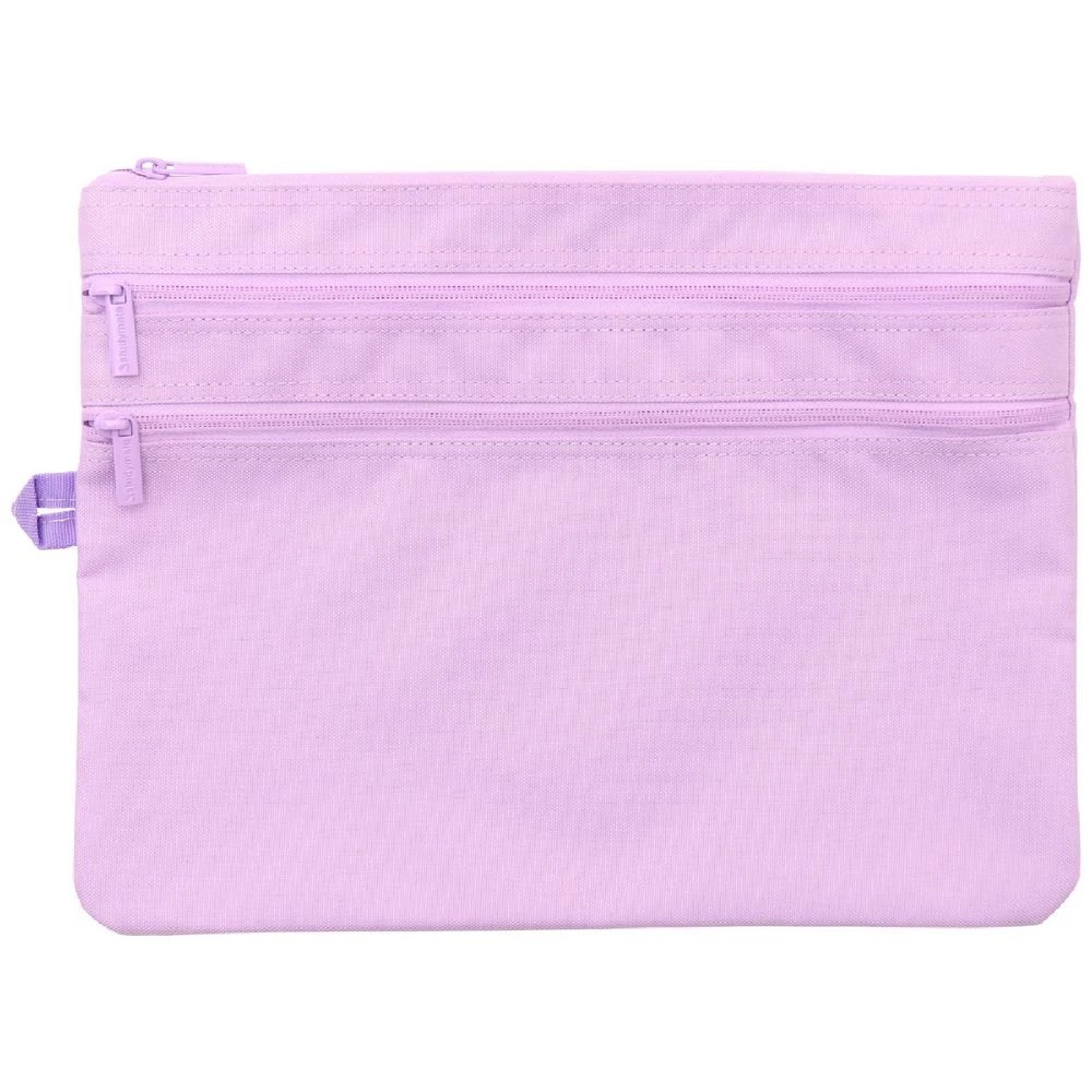 1 Studymate Triple Zip Large Pencil Case Lilac, 1 of 3