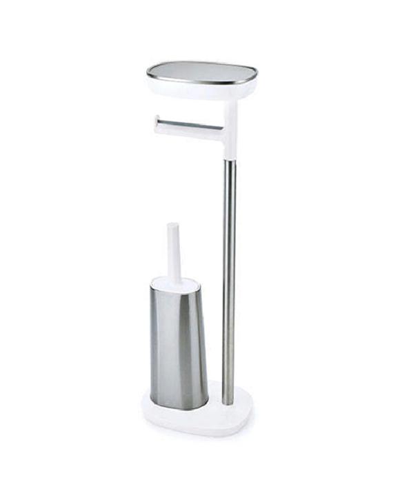 Joseph Joseph EasyStore Plus Toilet Paper Holder With Flex Toilet Brush - Silver