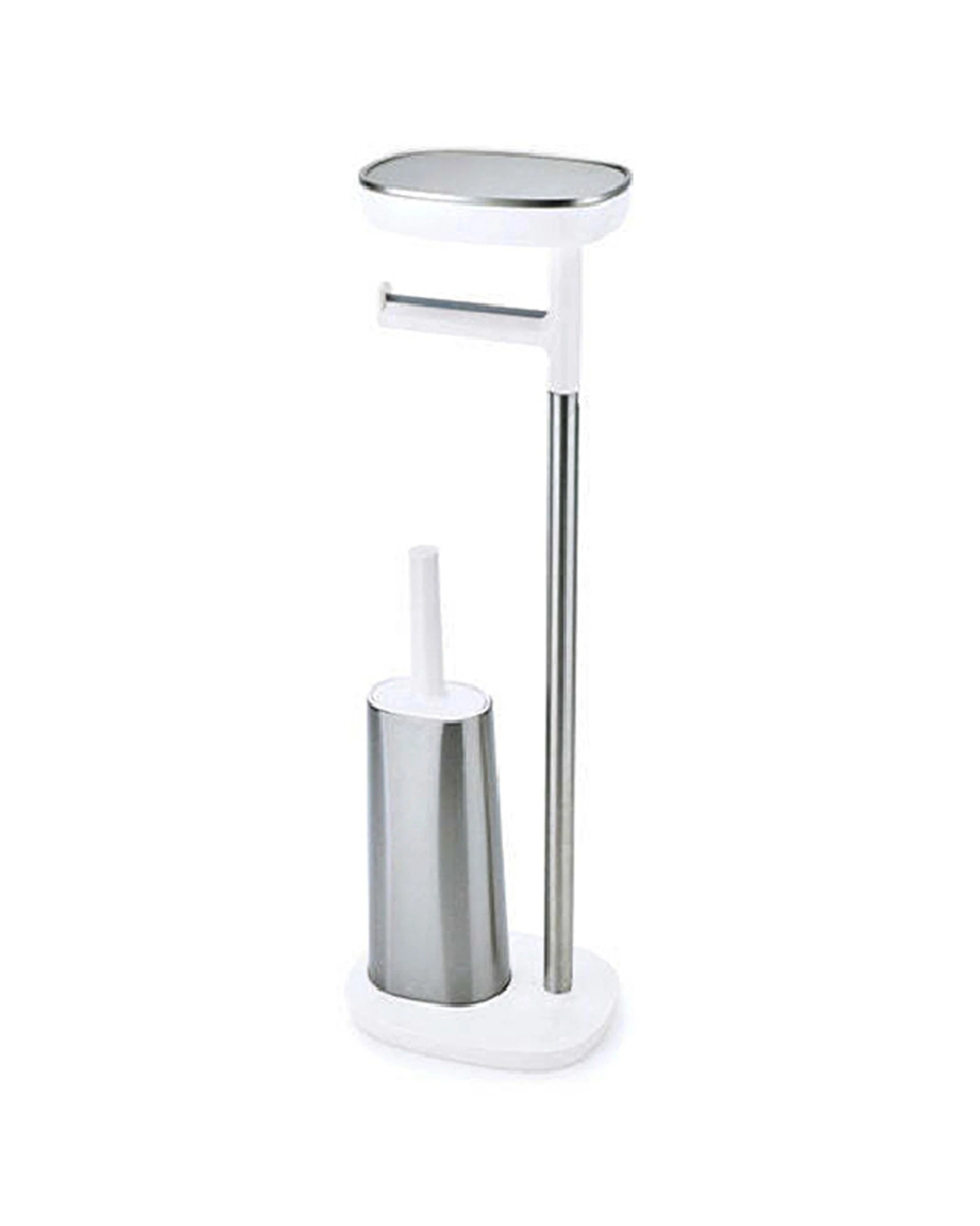 1 Joseph Joseph EasyStore Plus Toilet Paper Holder With Flex Toilet Brush - Silver, 1 of 6