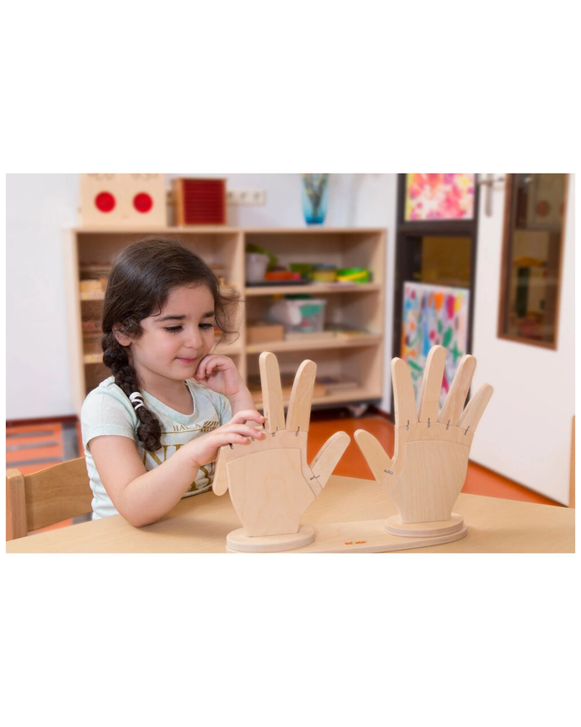 2 Educo Counting Hands Educational Toy Wooden Number Skills Toy 3 Years And Over - Brown, 2 of 3