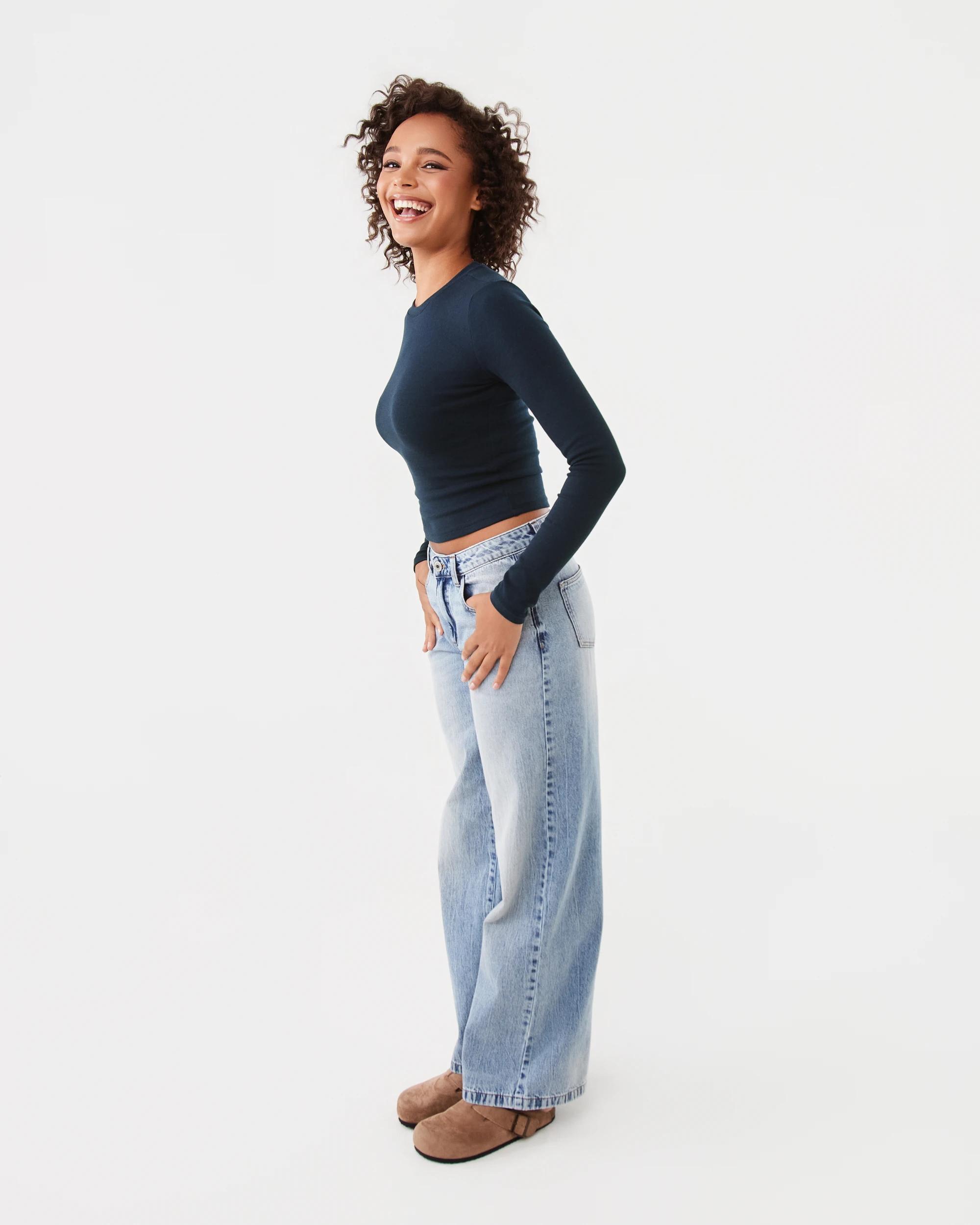 3 Long Sleeve Neat Fit T-shirt Navy Blaze, 3 of 6