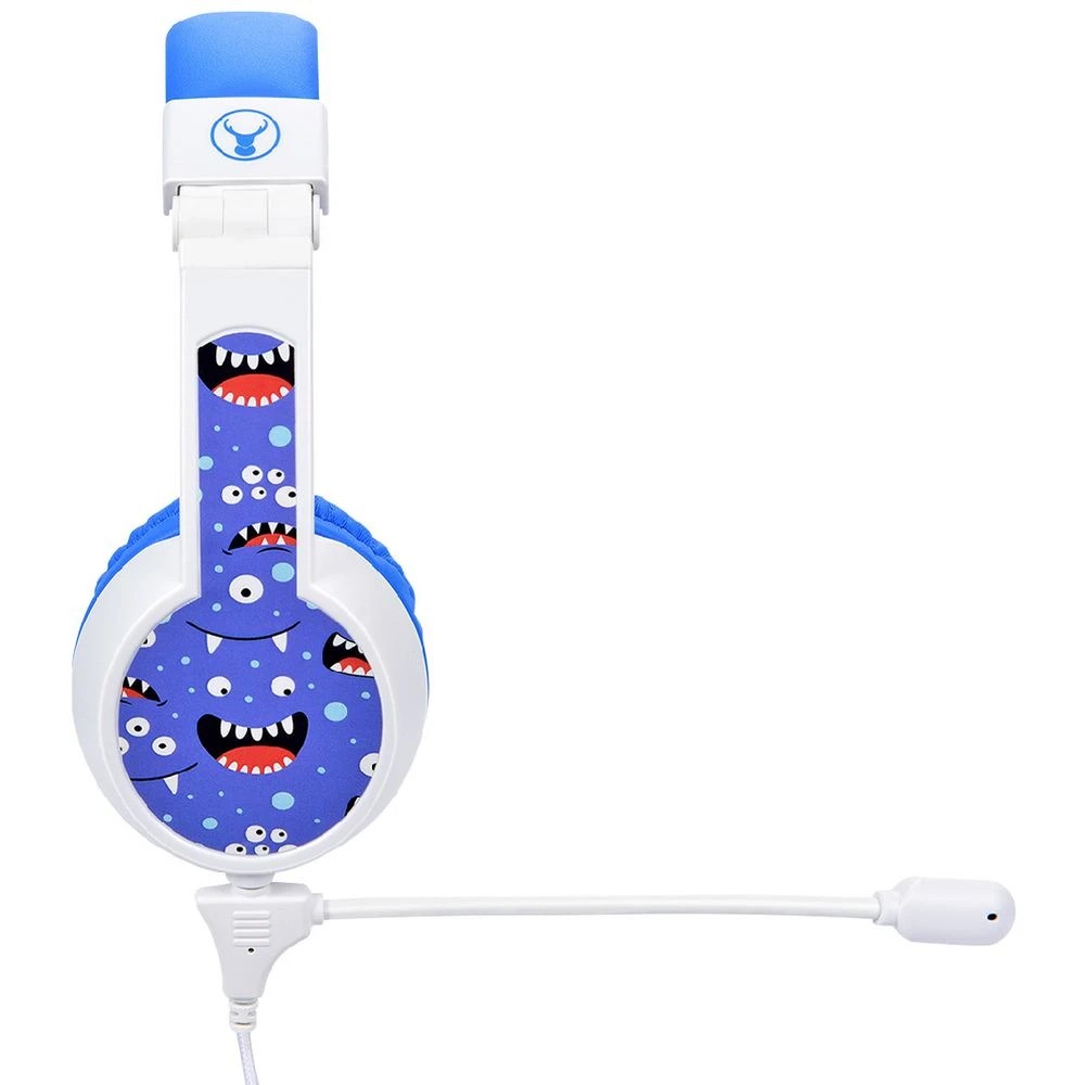 2 BONELK My-Style Kids Wired Headphones w Boom Mic White/Blue, 2 of 8