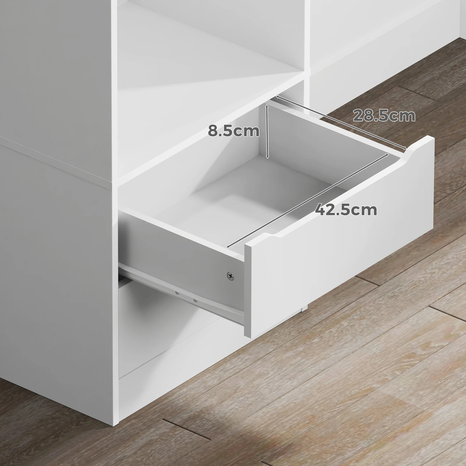 8 Alfordson Chest of 2 Drawers Office Storage Cabinet Tallboy Bedroom - White, 8 of 10