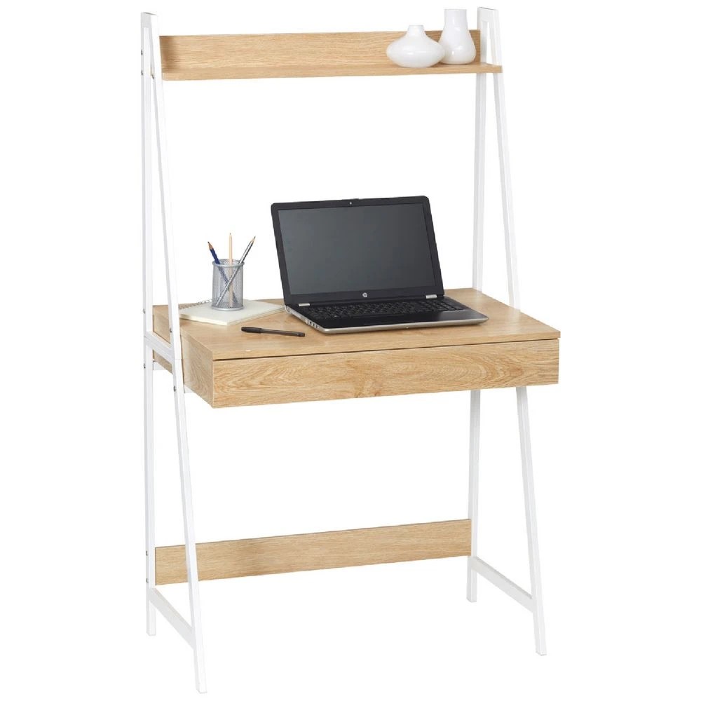 3 Koge Hutch 1 Drawer 800mm Desk Oak White Desks, Tables and Workstations, 3 of 10