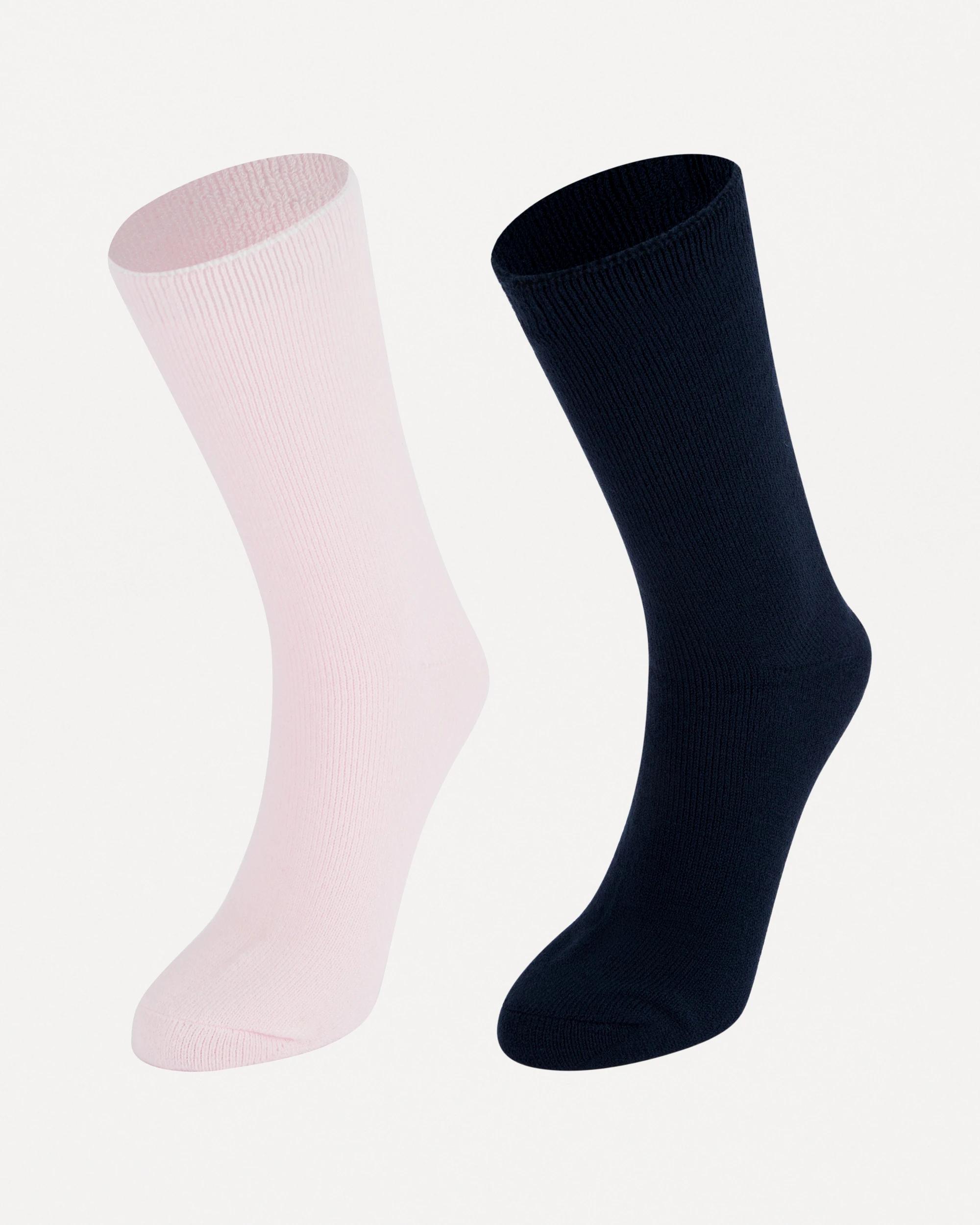 1 2 Pack Bed Socks Pink Navy, 1 of 3
