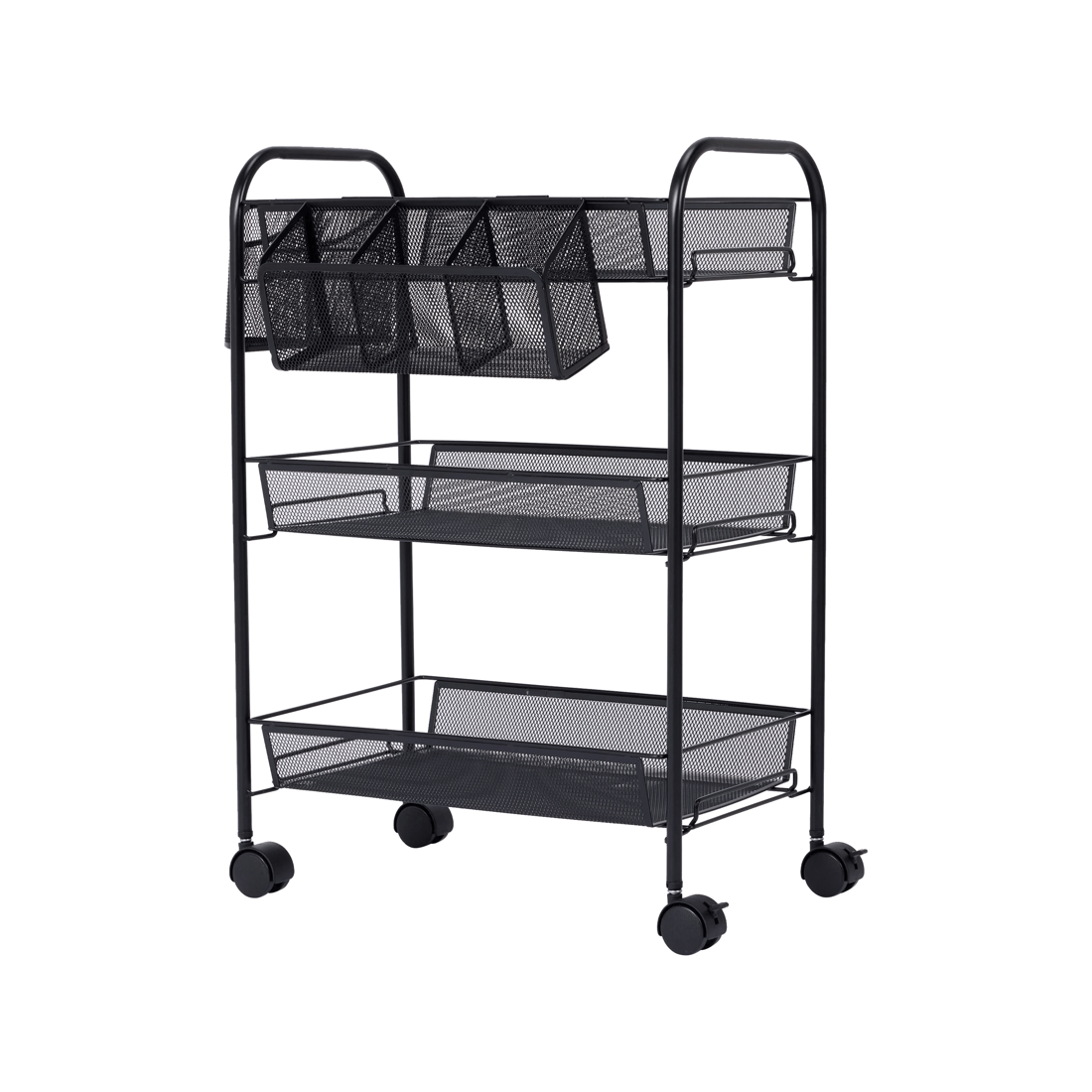 1 3 Tier Metal Trolley - Black, 1 of 9