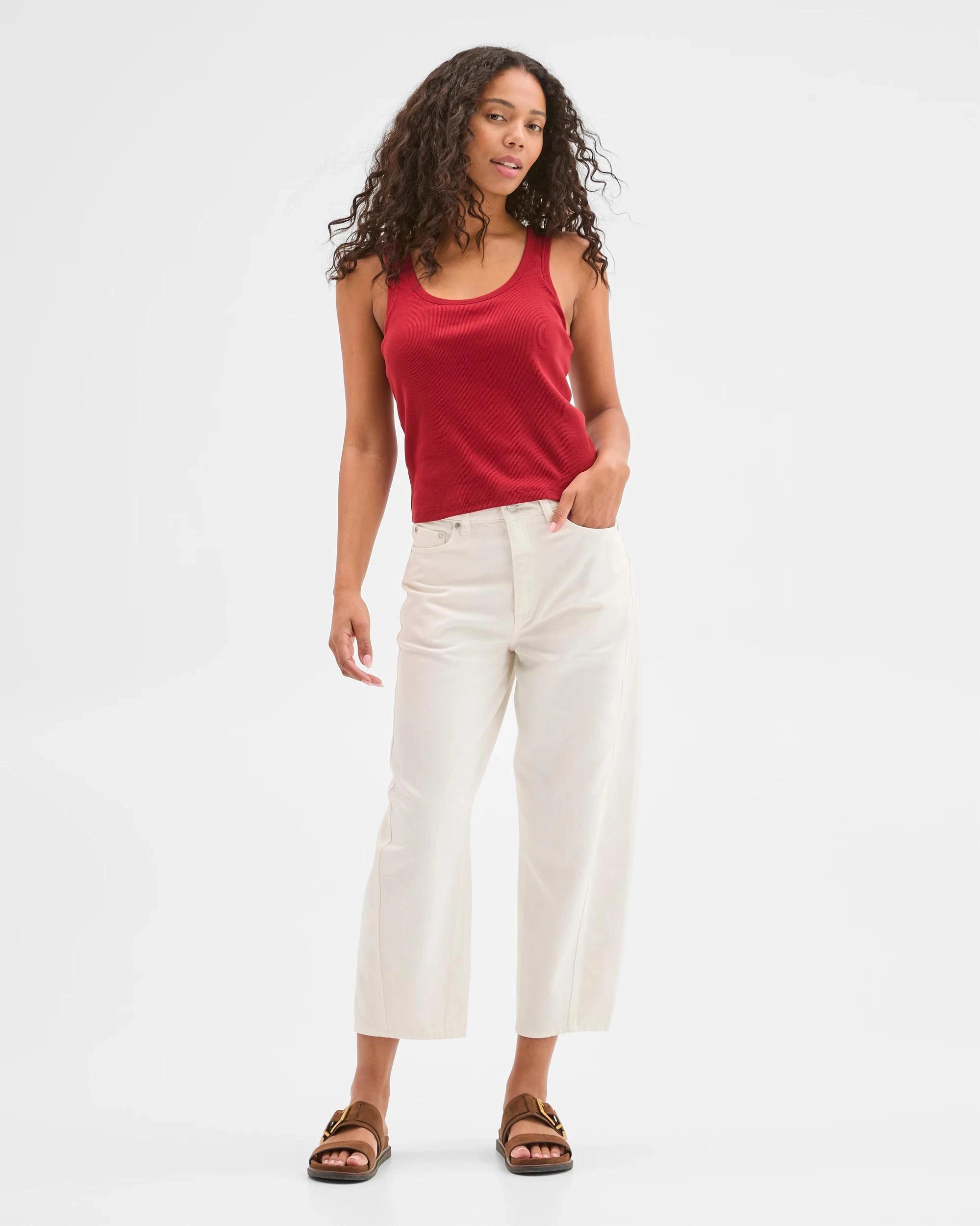 2 Target Woman Australian Cotton Blend Scoop Neck Tank Top with Shelf Bra GARNET, 2 of 7