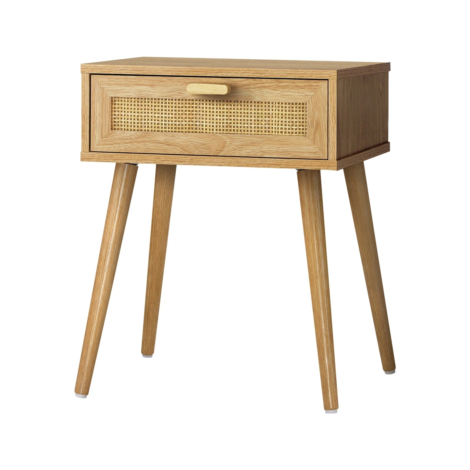 1 Oikiture Bedside Table Drawer Storage Cabinet Nightstand Rattan
 - Natural, 1 of 10