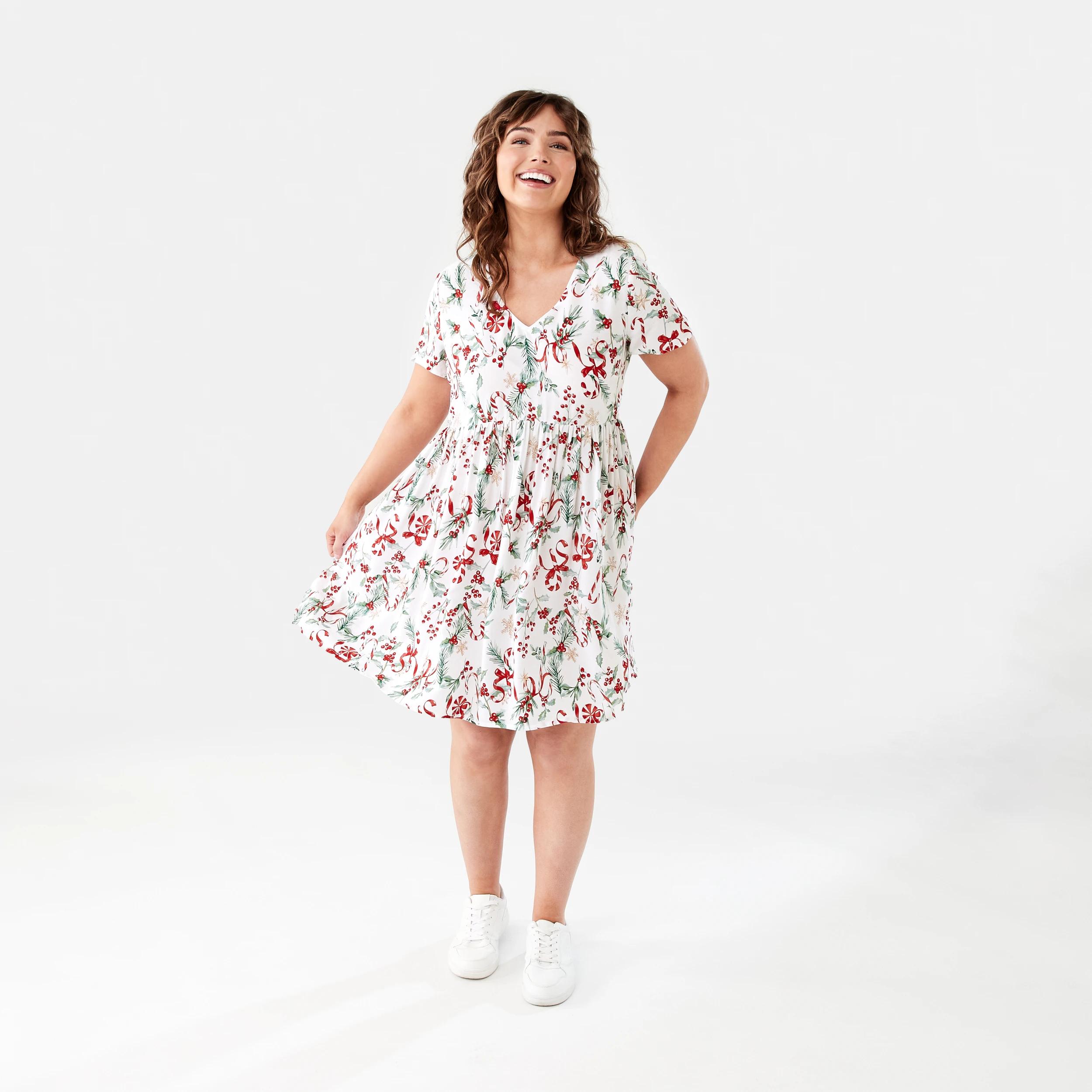 8 Short Sleeve Christmas Mini Dress Candy Cane, 8 of 8