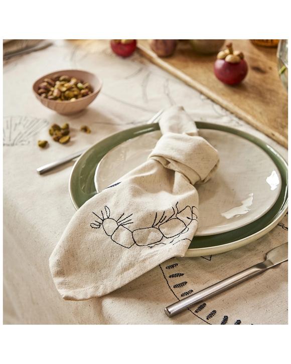 Ecology Cotton/linen Tableware Dining Feast Tablecloth Napkin 240cm Flax - Natural