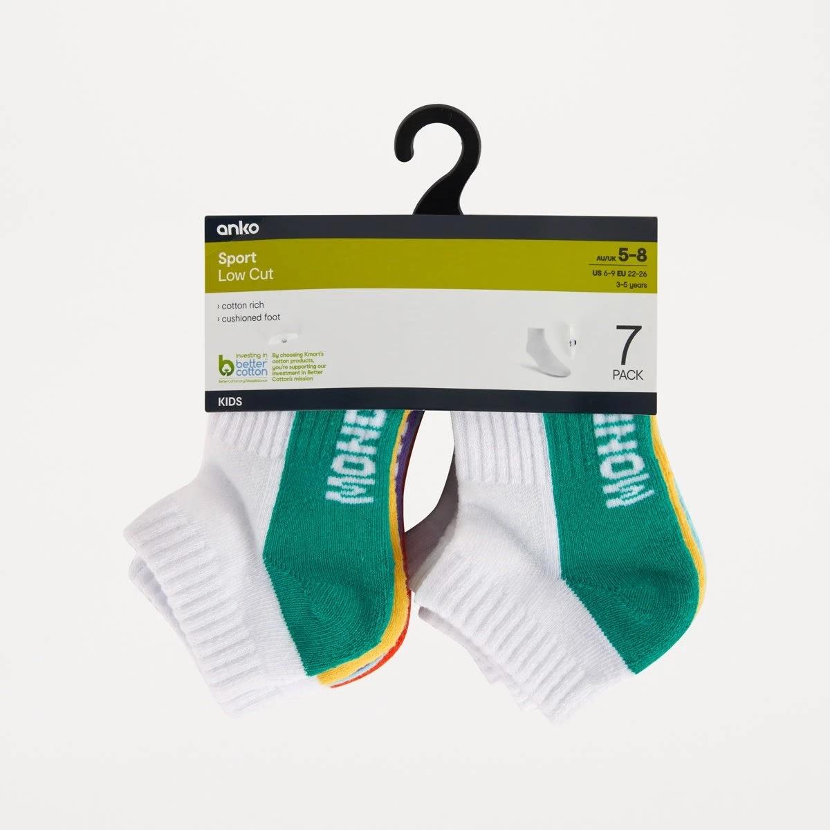 3 7 Pack Active Kids Days of the Week Low Cut Socks DAYS OF THE WEEK WHITE, 3 of 3