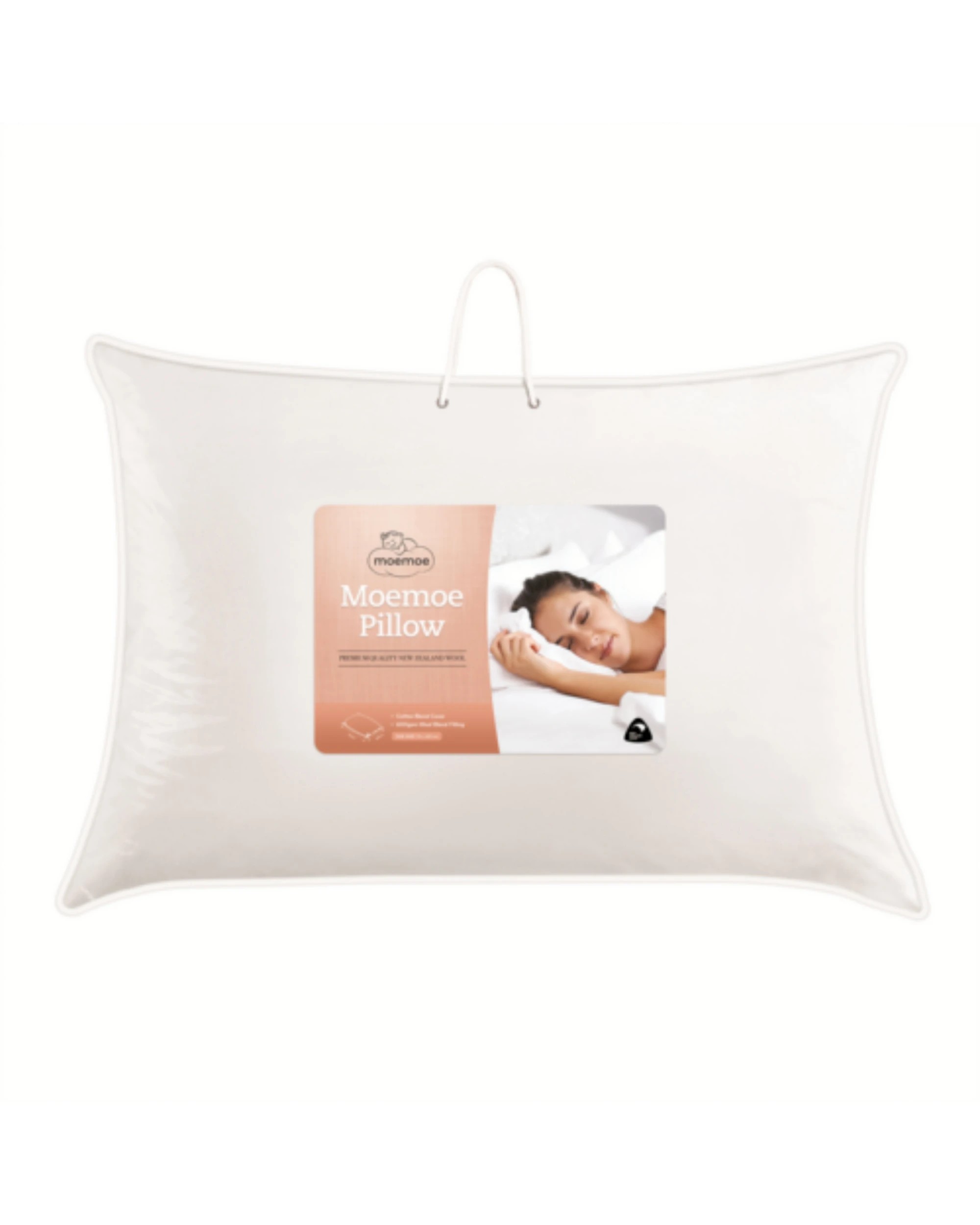 2 Moemoe New Zealand Wool Blend Pillow - White, 2 of 3