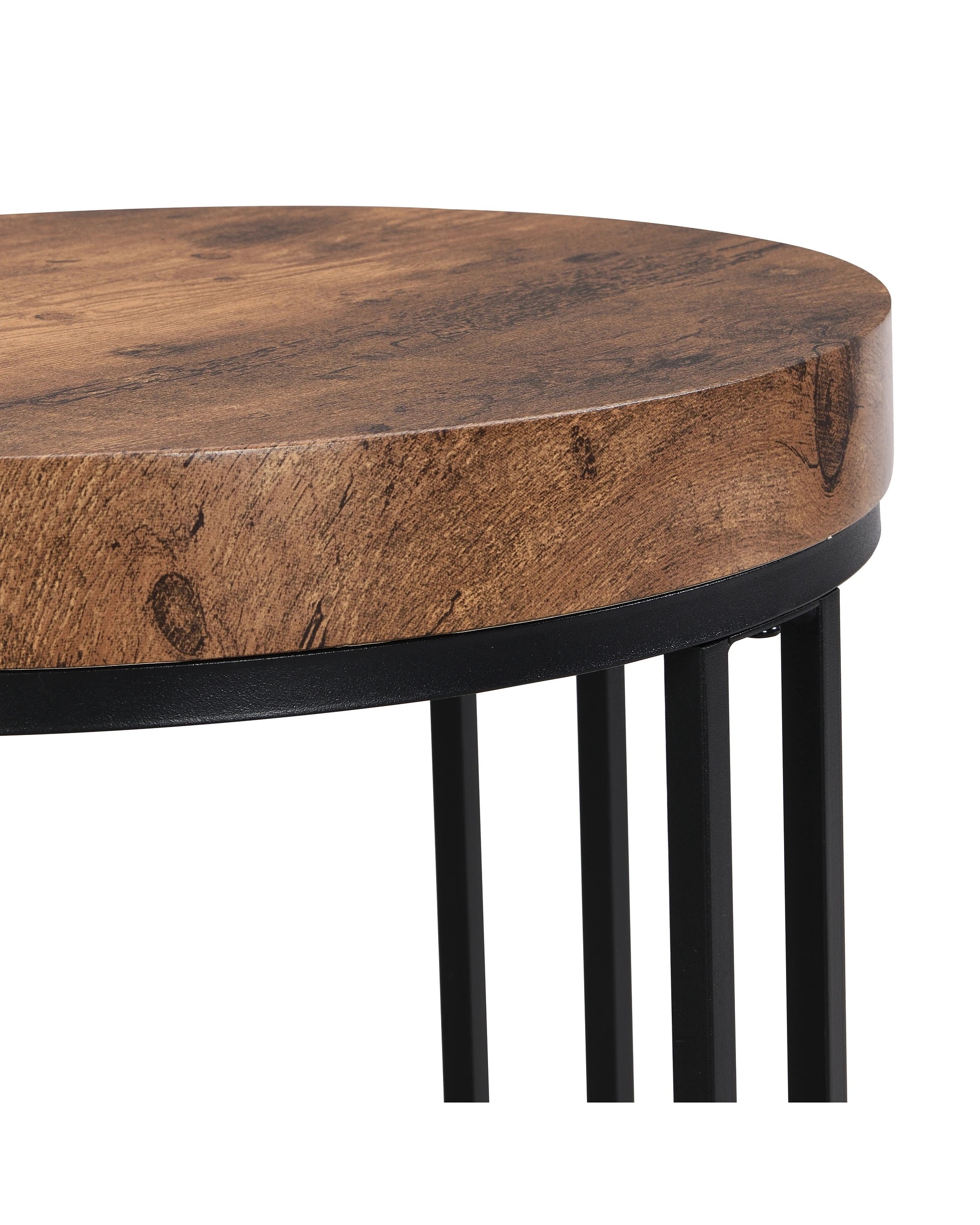 6 IHOMDEC Round Side Table MDF Top with Metal Frame  Set of 2, 6 of 9
