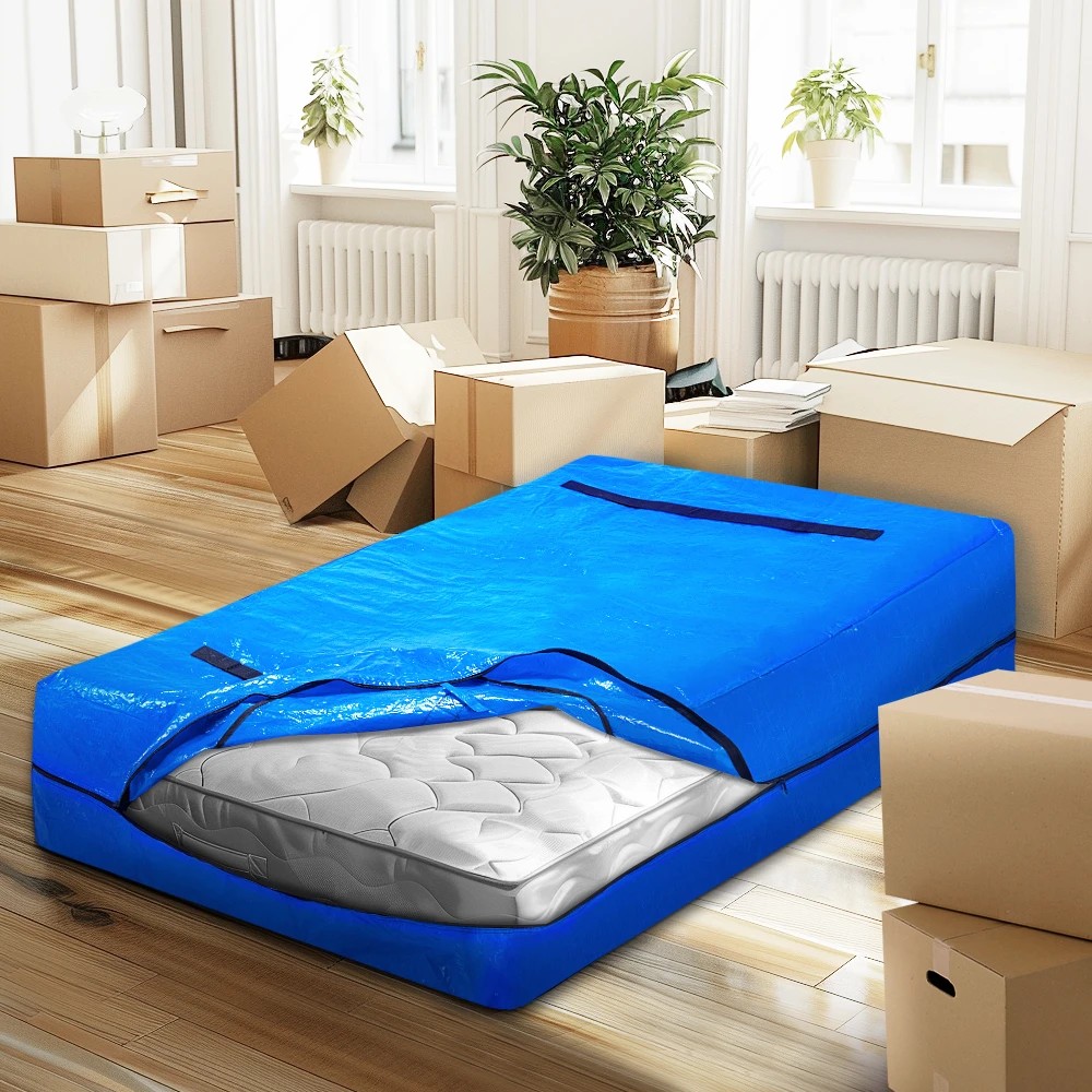 3 MOBI Mattress Bag Easy Moving Waterproof Protector Dust Cover King Single Size - Blue, 3 of 6