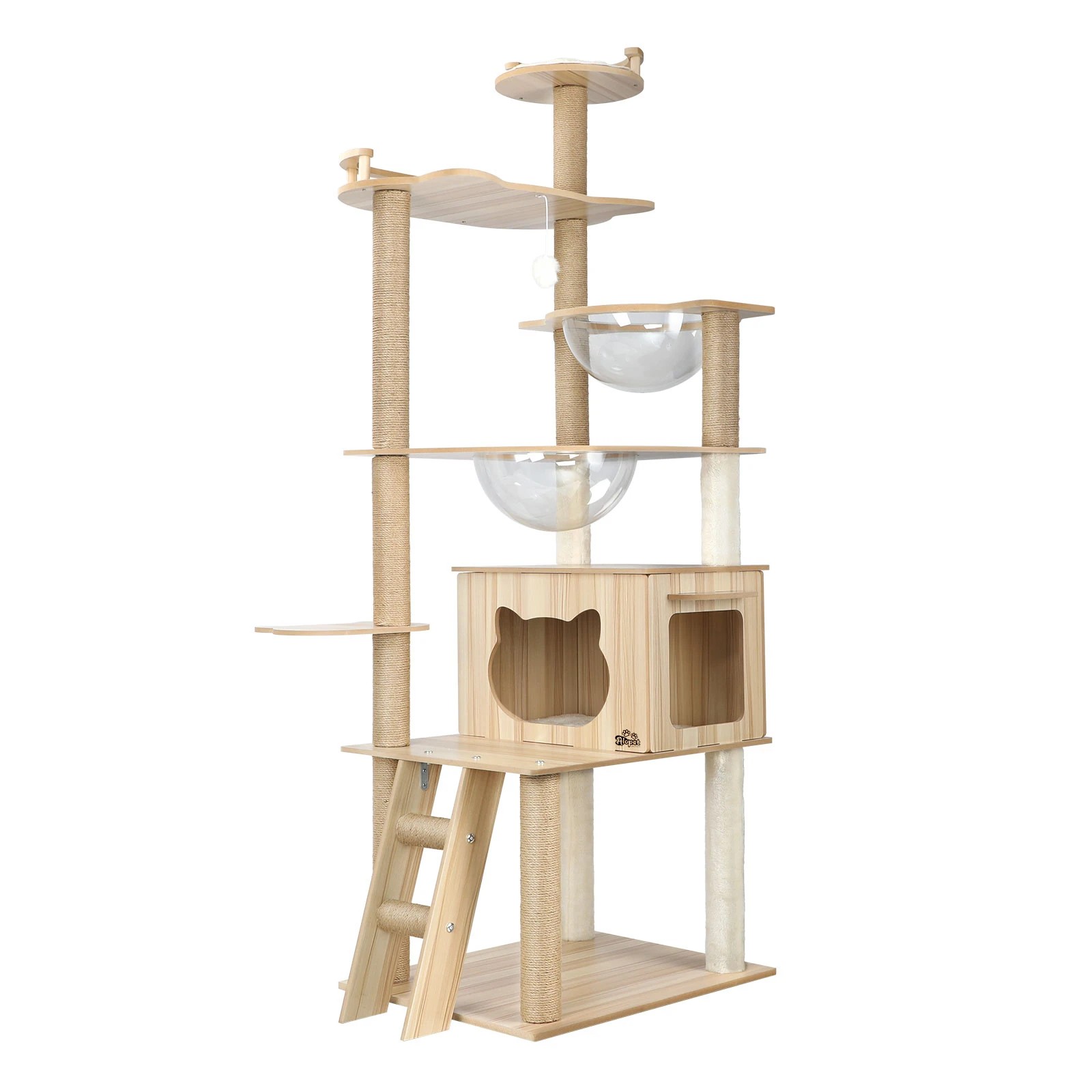 1 Alopet Cat Tree Scratching Post Scratcher Tower Wood Condo House Bed Large 174cm
 - Natural, 1 of 7