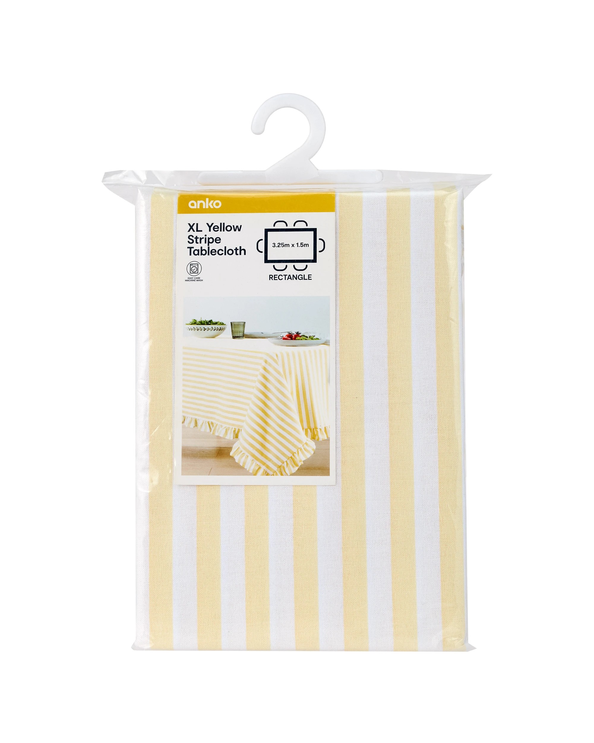5 Extra Large Yellow Stripe Tablecloth, 5 of 6