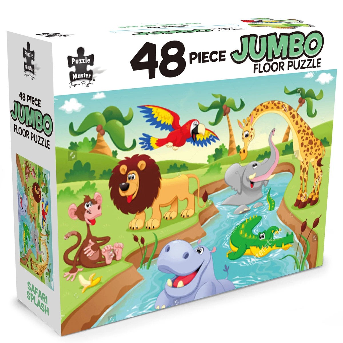 1 Puzzle Master 48 Piece Jumbo Floor Puzzle Safari Splash, 1 of 5