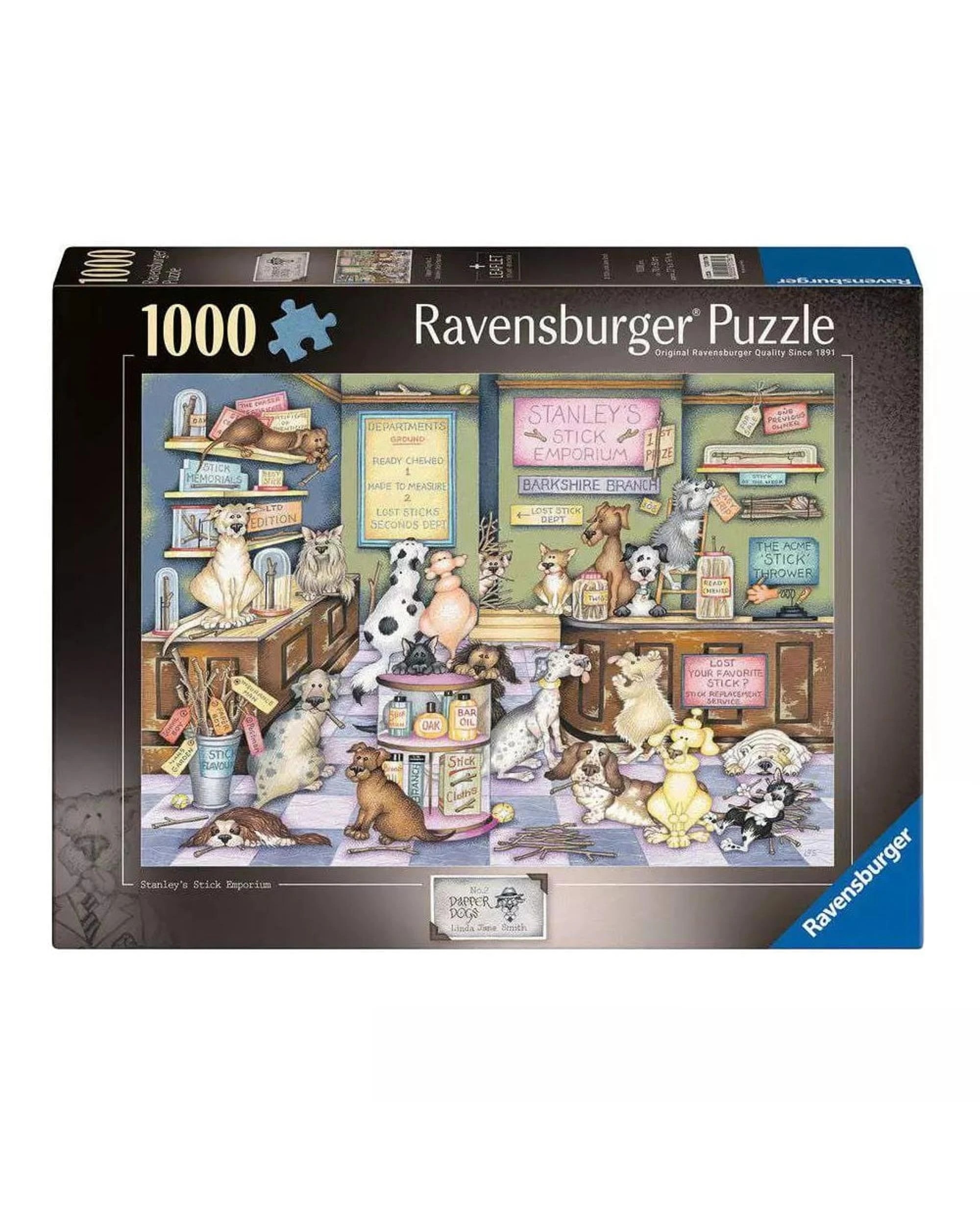 1 Ravensburger Dapper Dogs No. 2 Stanley's Stick Emporium 1000 Piece Jigsaw Puzzle, 1 of 3