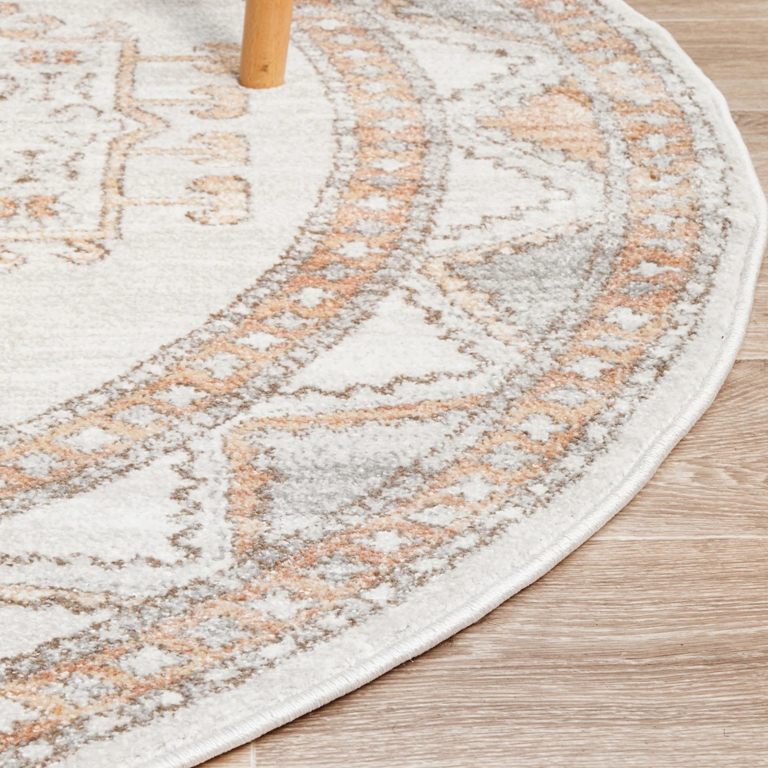 6 Common Ground Rugs Elite Caitlen 240x240cm - Large Round Power Loomed Pet Friendly Rug - Natural, 6 of 8