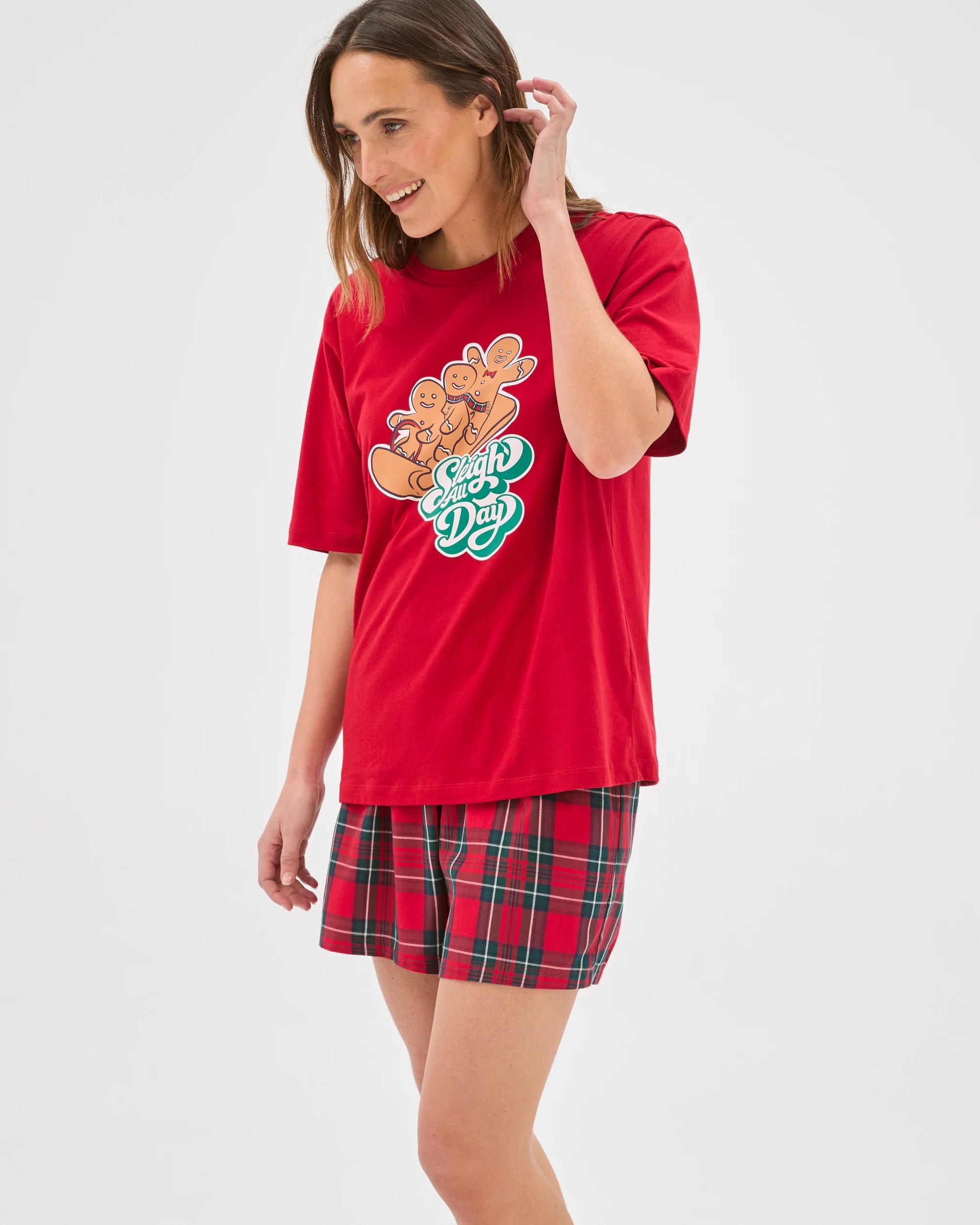 5 Target Woman Family Matching Christmas Australian Cotton Womens Pyjama Set - Gingerbread Sleigh All Day GINGERBREAD SLEIGH ALL DAY, 5 of 8